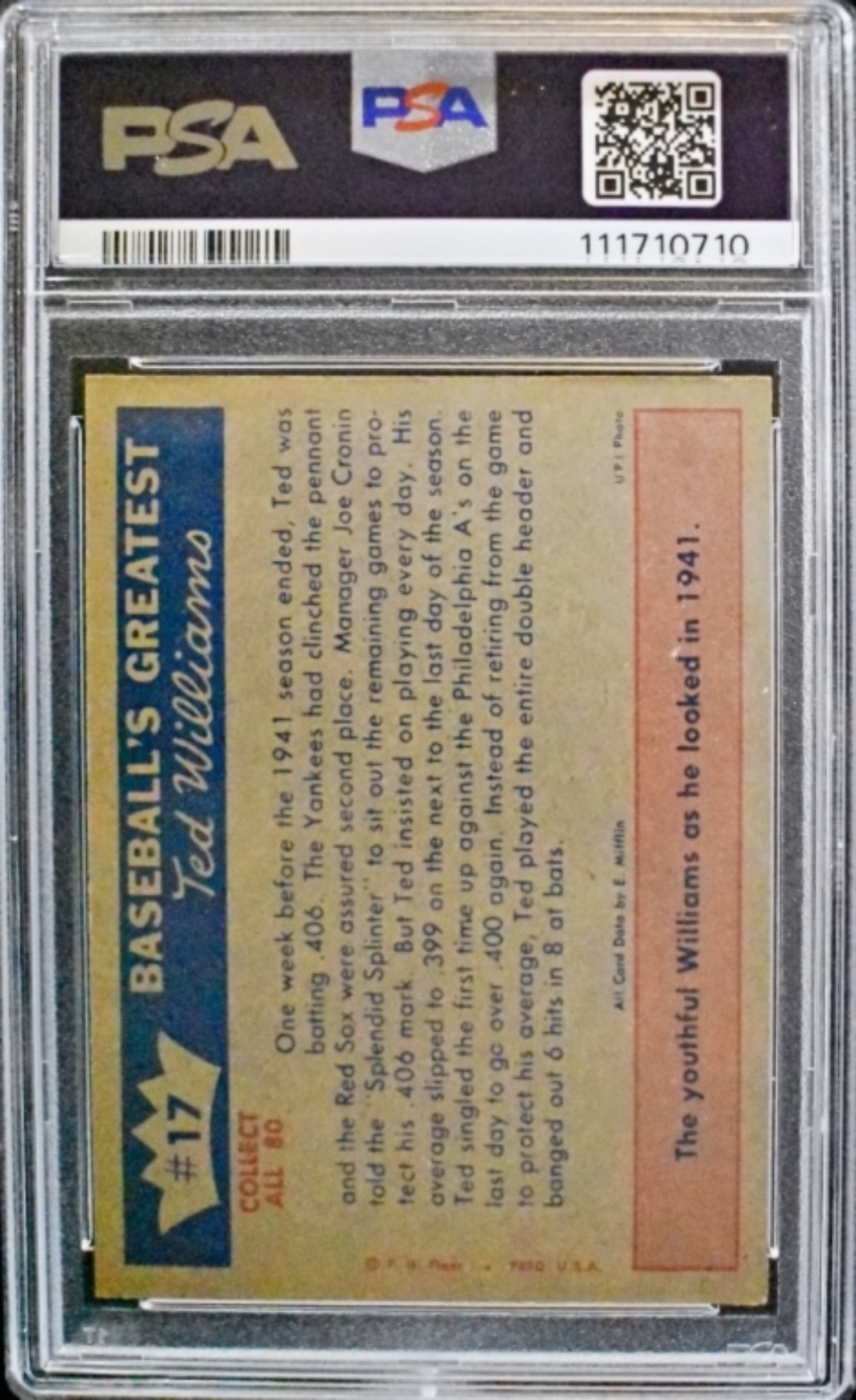 1959 Fleer Ted Williams PSA 6
