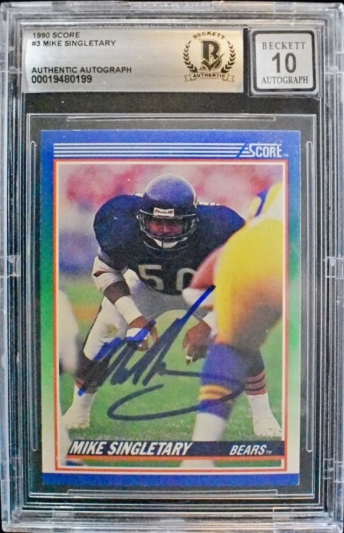 1990 Score Singletary Auto Beckett Auth