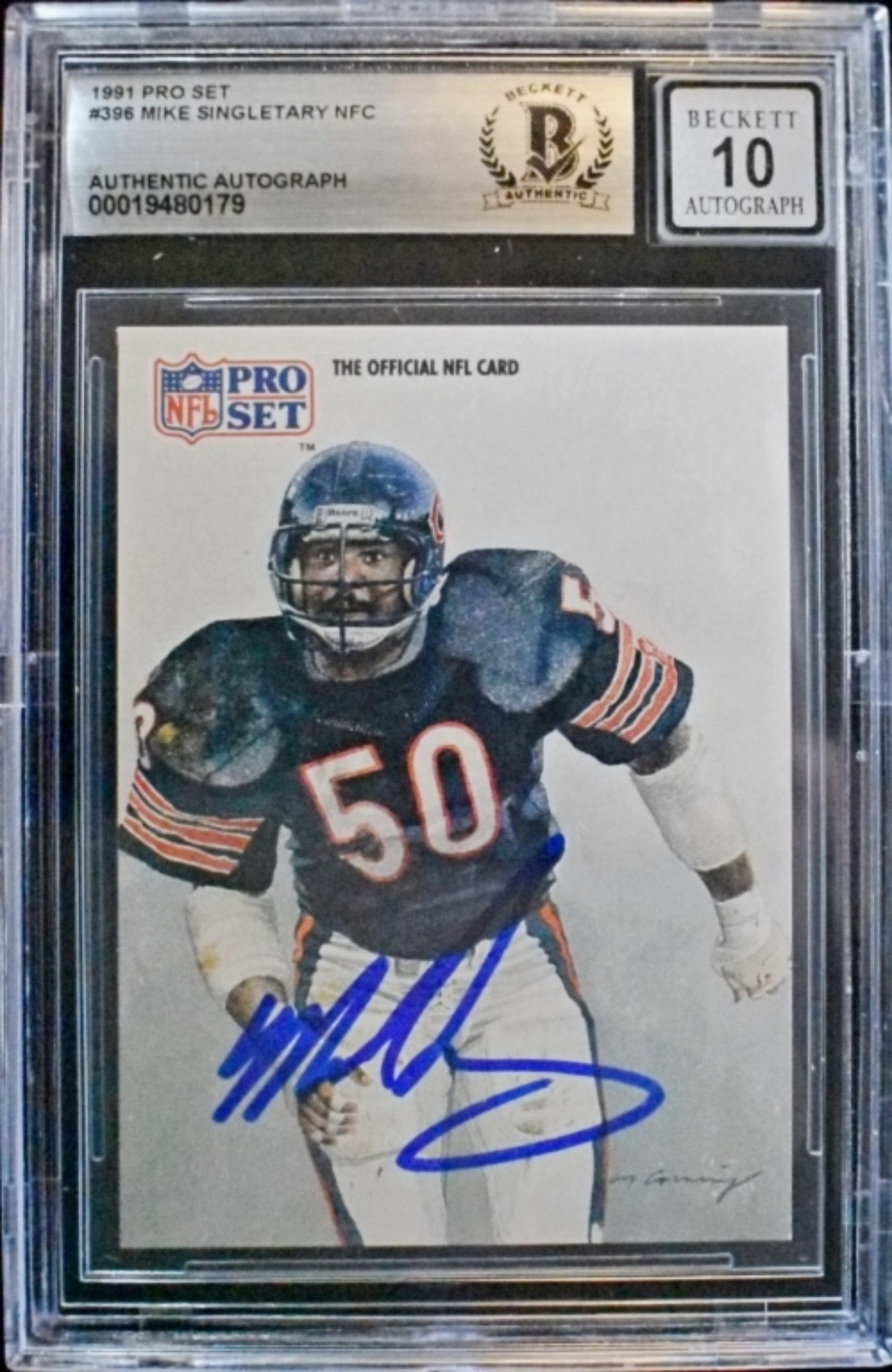 1991 Pro Set Singletary Auto Beckett Auth