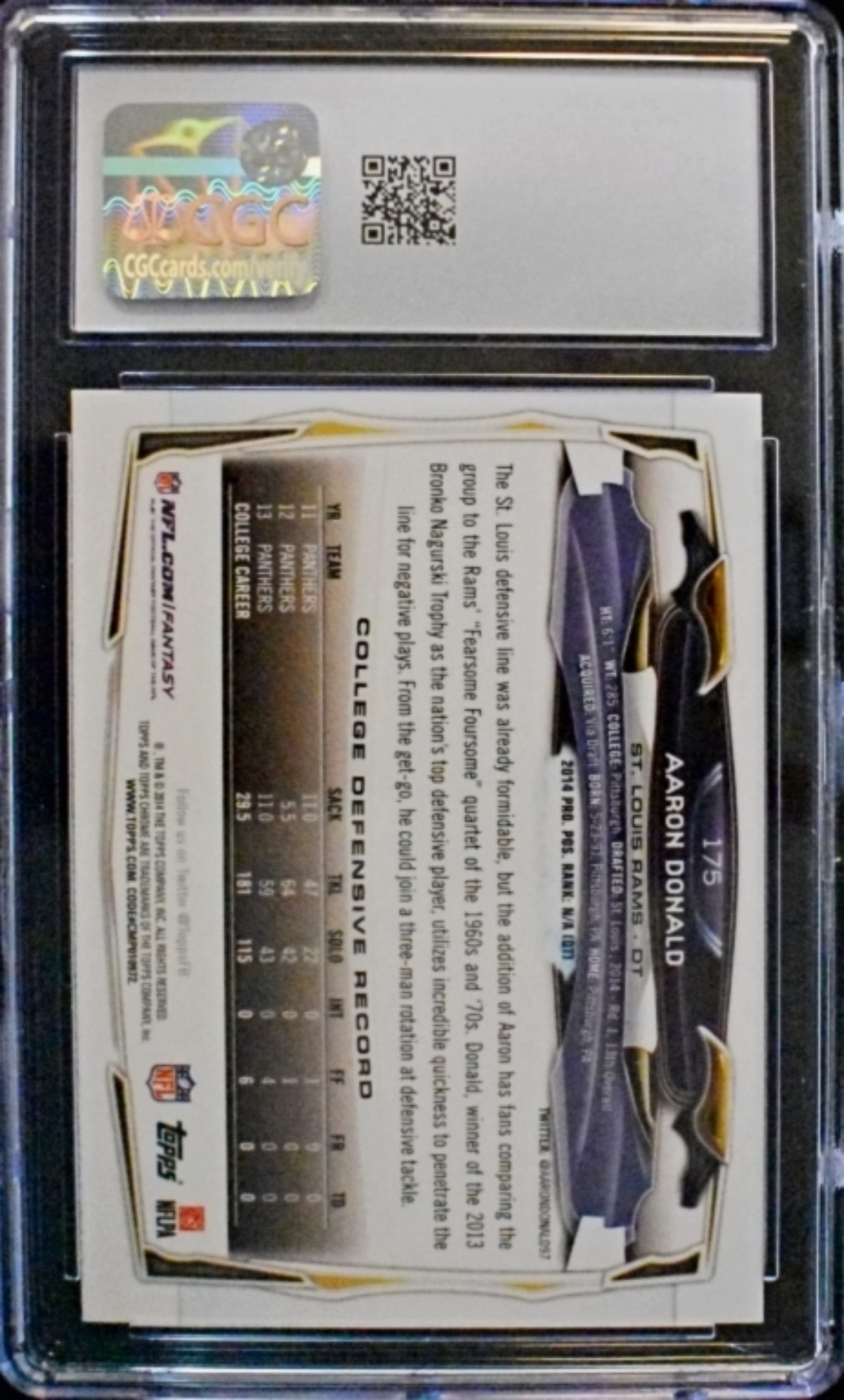 2014 Topps Chrome Aaron Donald CGC 8