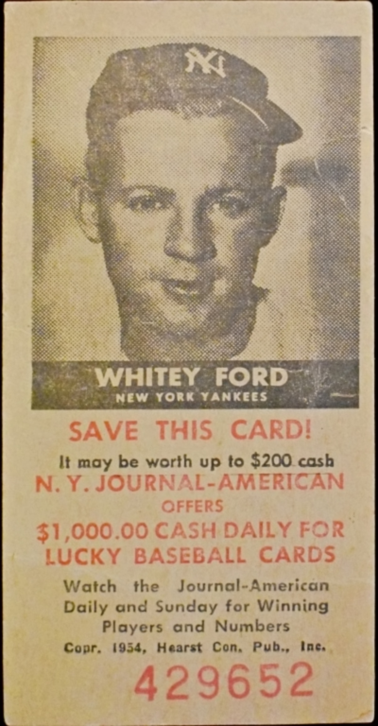 1954 NY Journal American Whitey Ford