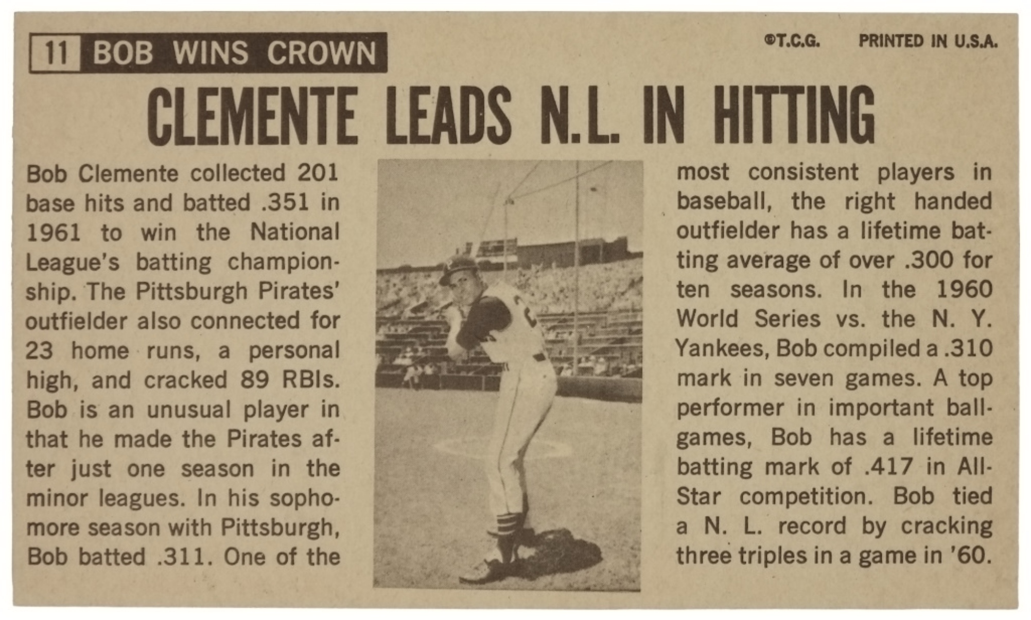 1964 Topps Giant Roberto Clemente