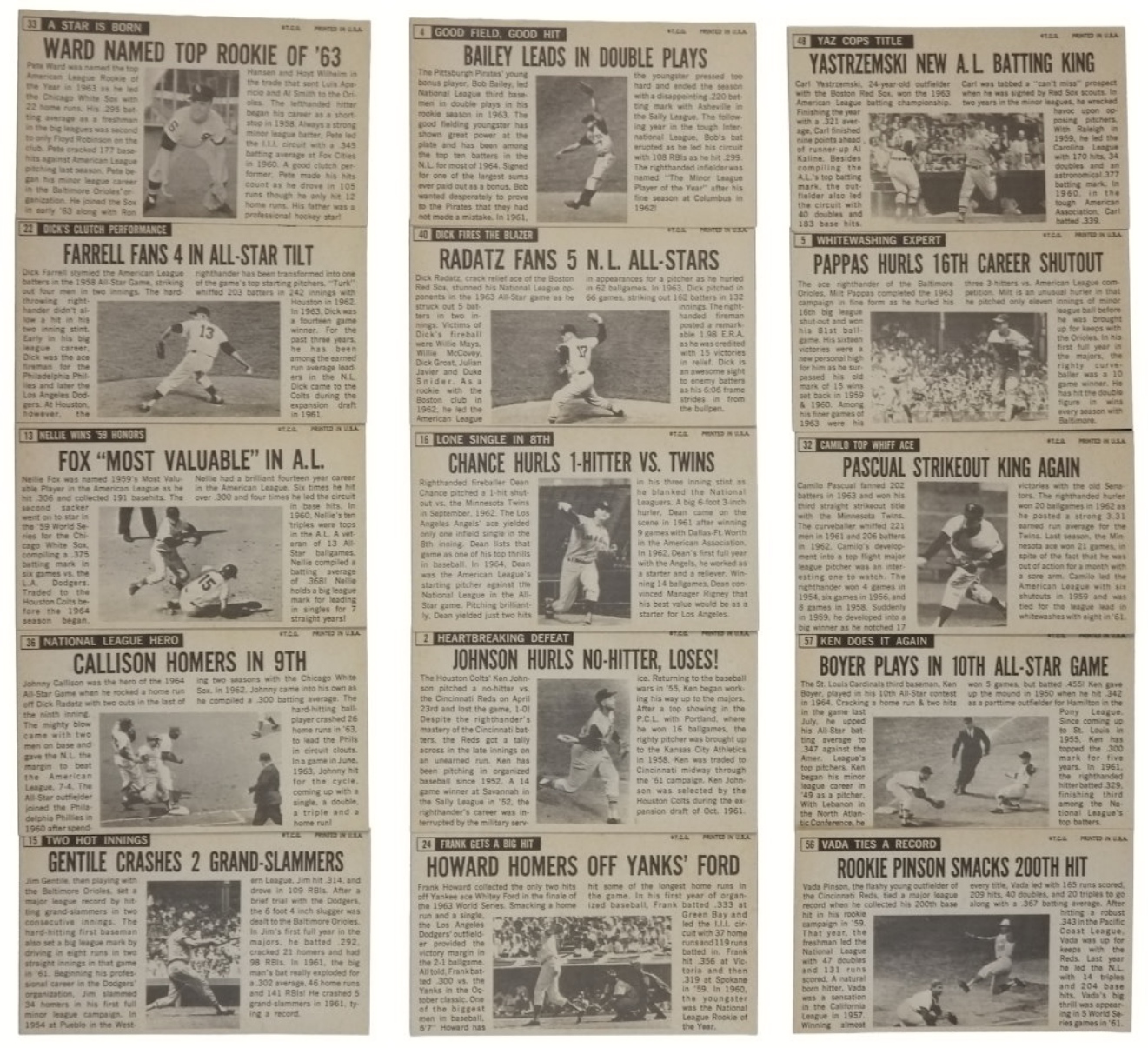 15-1964 Topps Giant's Card Lot