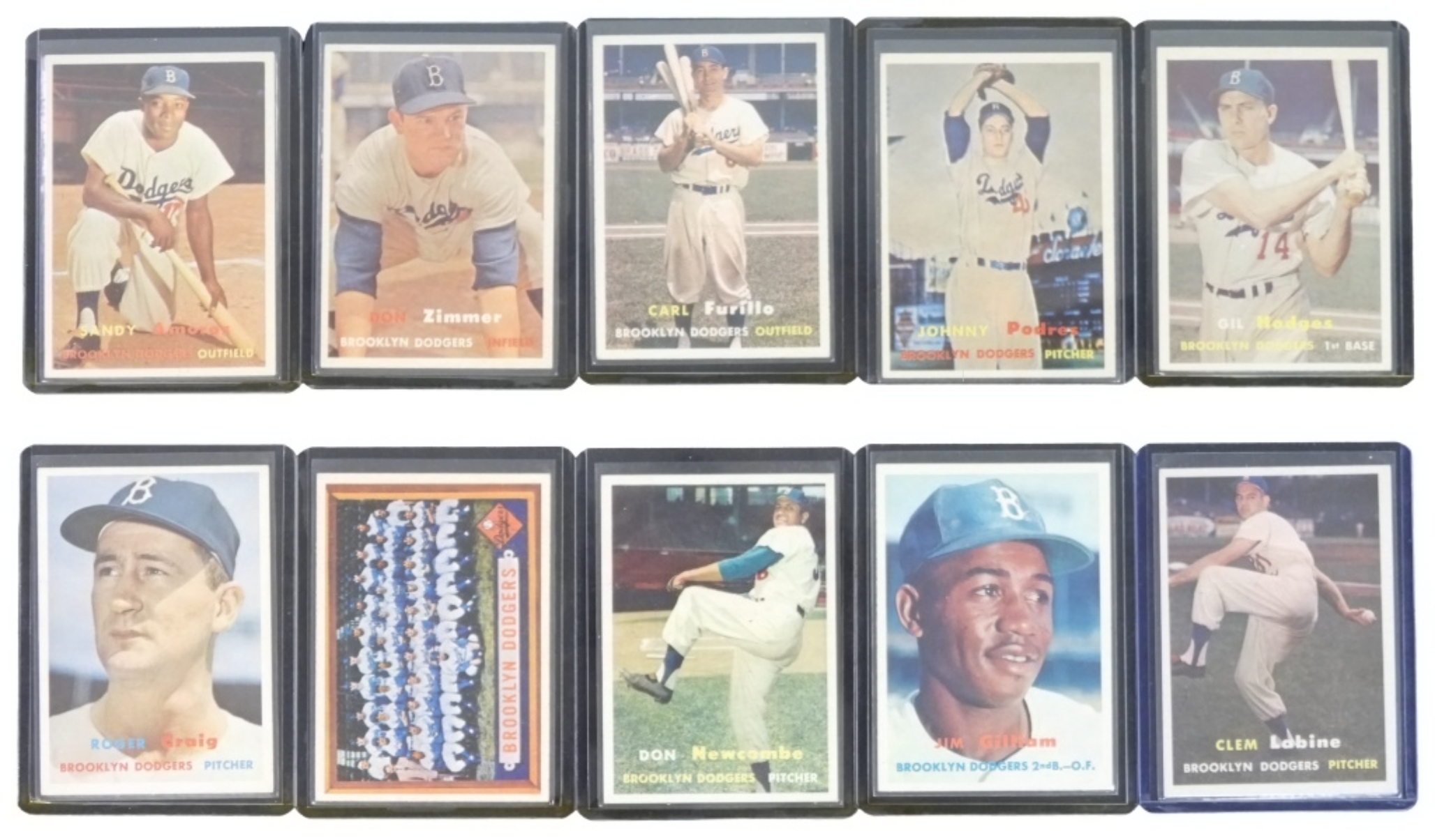 10-1957 Topps Dodgers w/Team Card