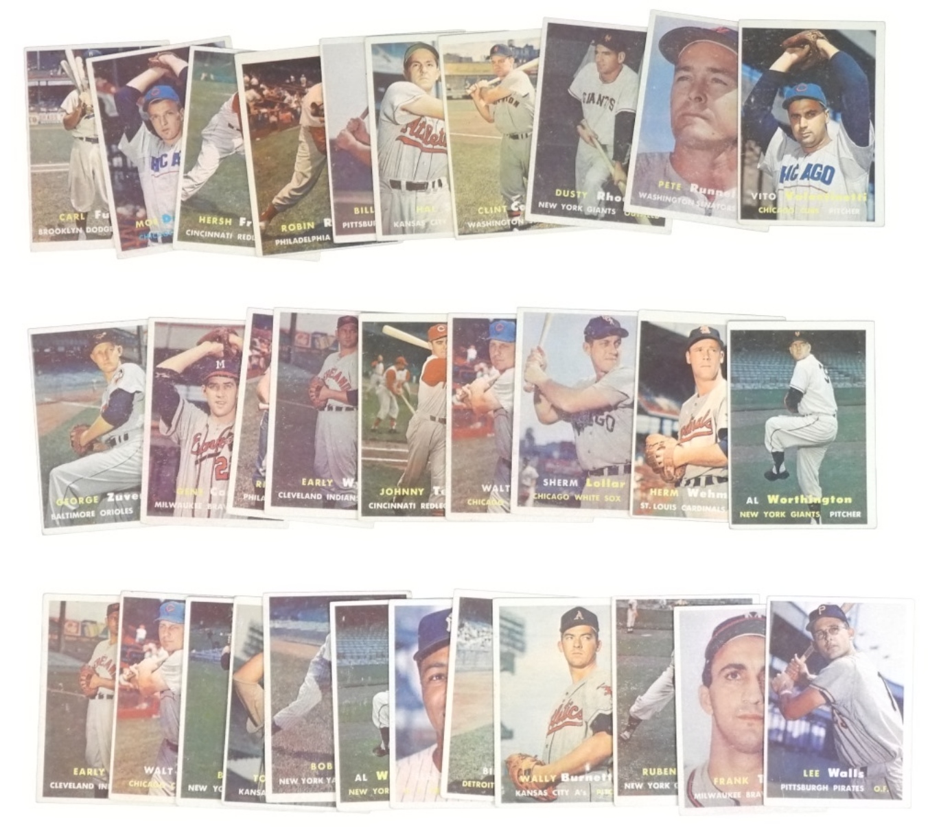 31-1957 Topps Baseball Cards w/Semi-Stars