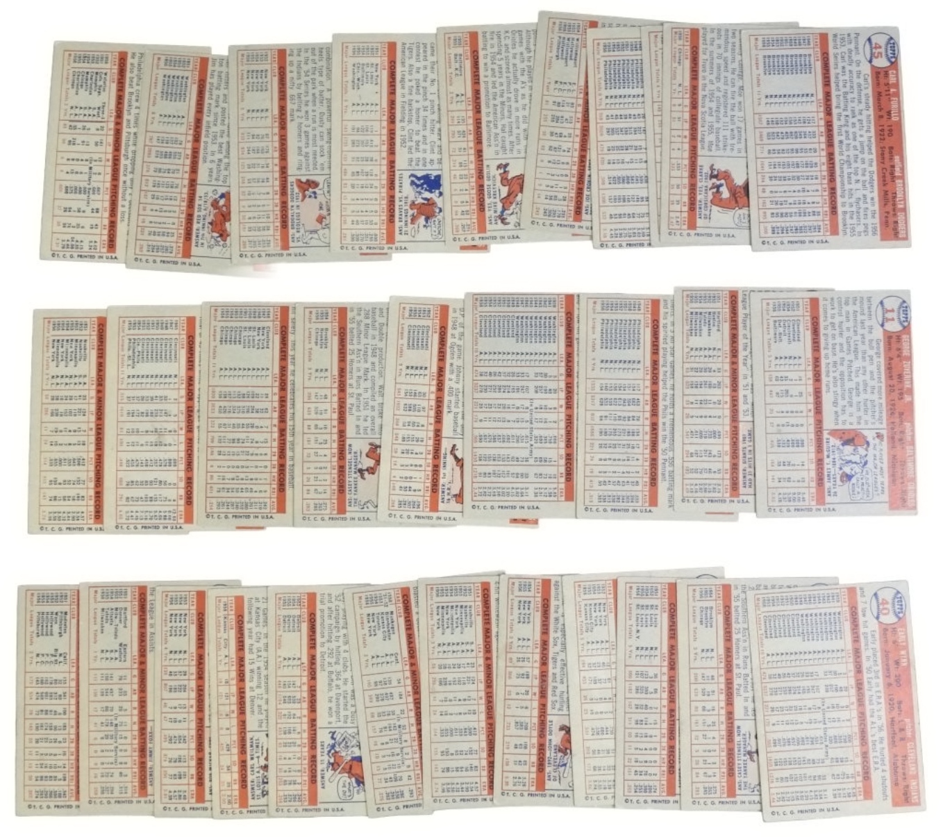 31-1957 Topps Baseball Cards w/Semi-Stars