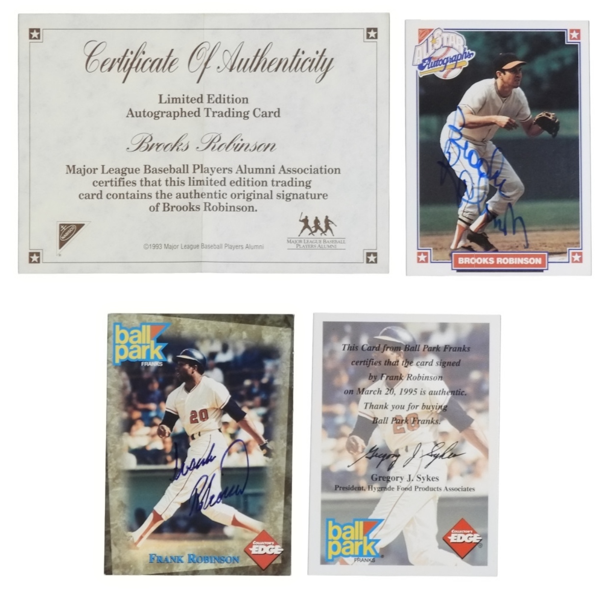 2- Signed Cards: F. Robinson, B. Robinson