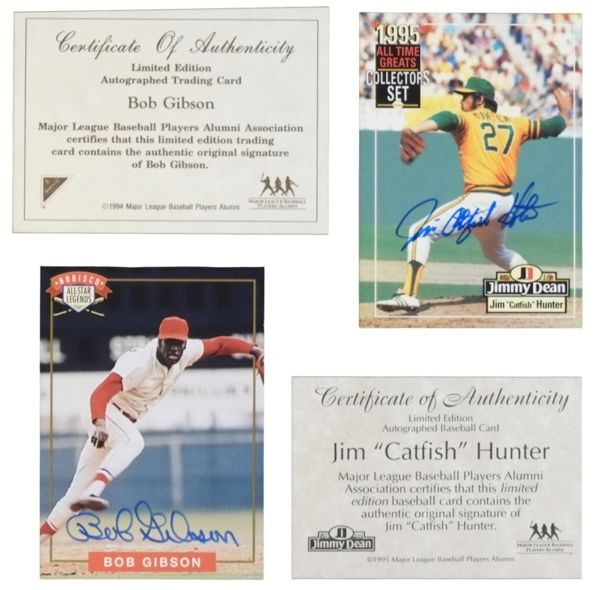 2-Signed Cards: Catfish Hunter & Gibson