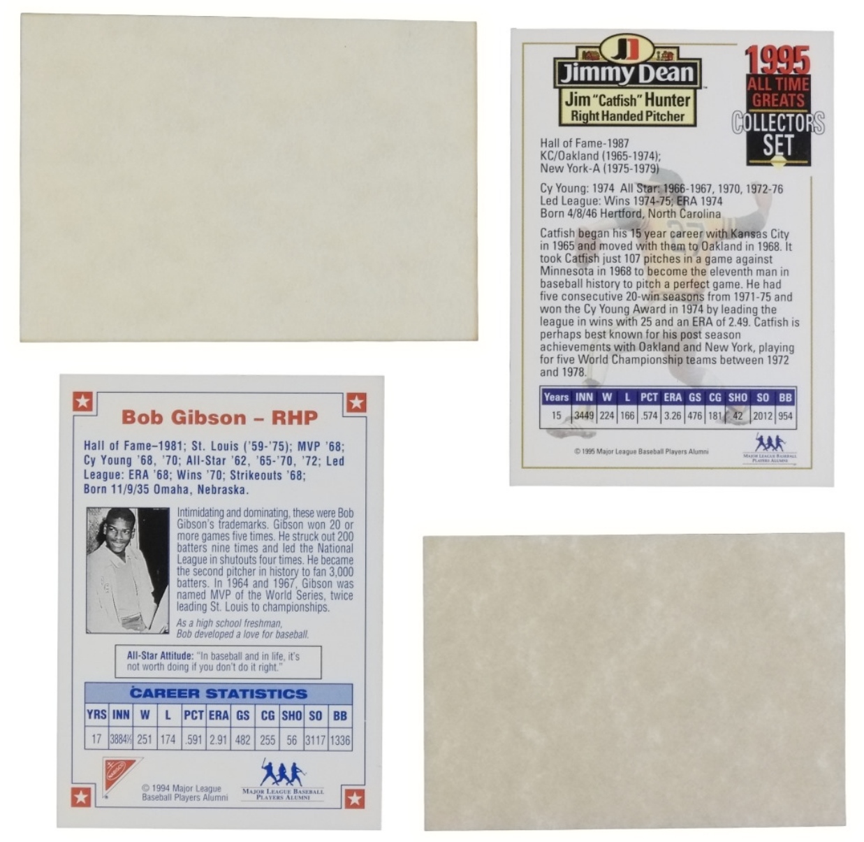 2-Signed Cards: Catfish Hunter & Gibson
