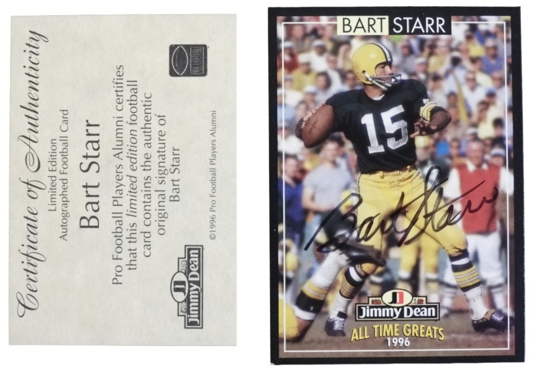 1996 Bart Starr Signed Card