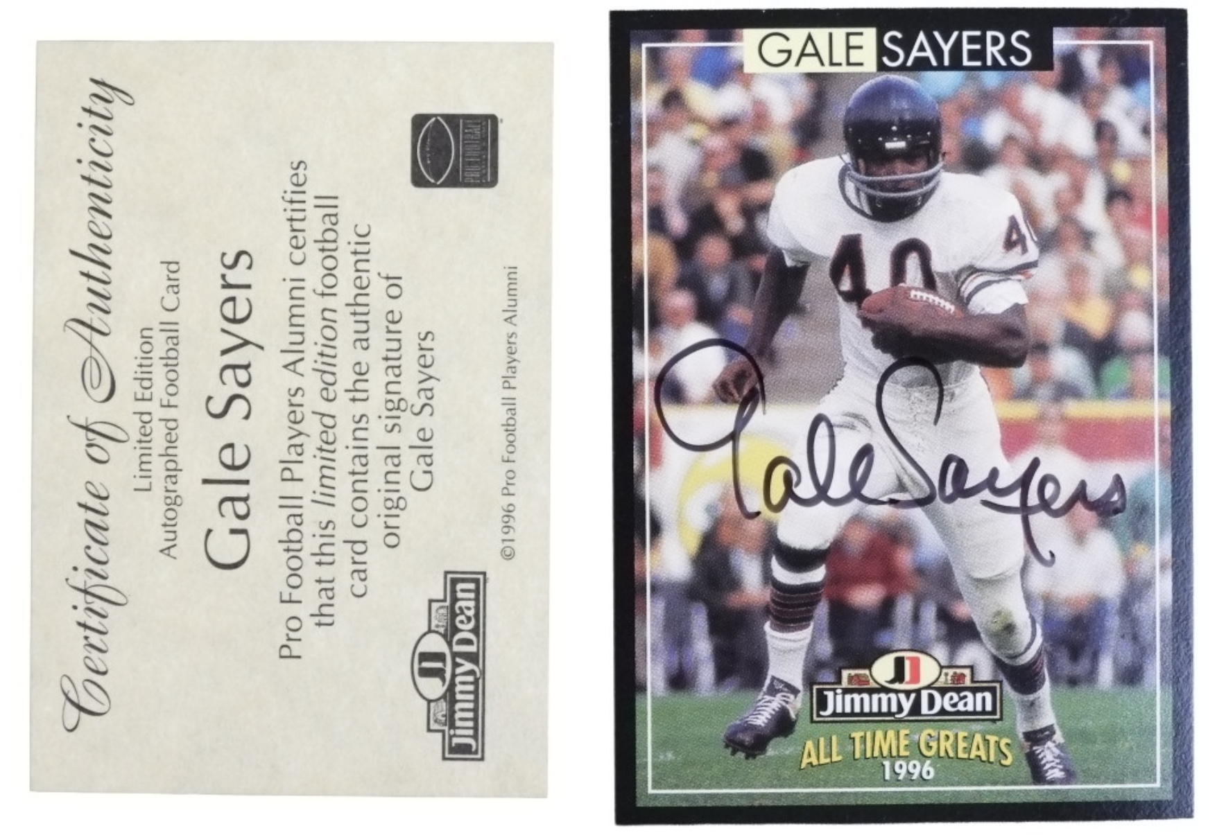 1996 Gale Sayers Signed Card