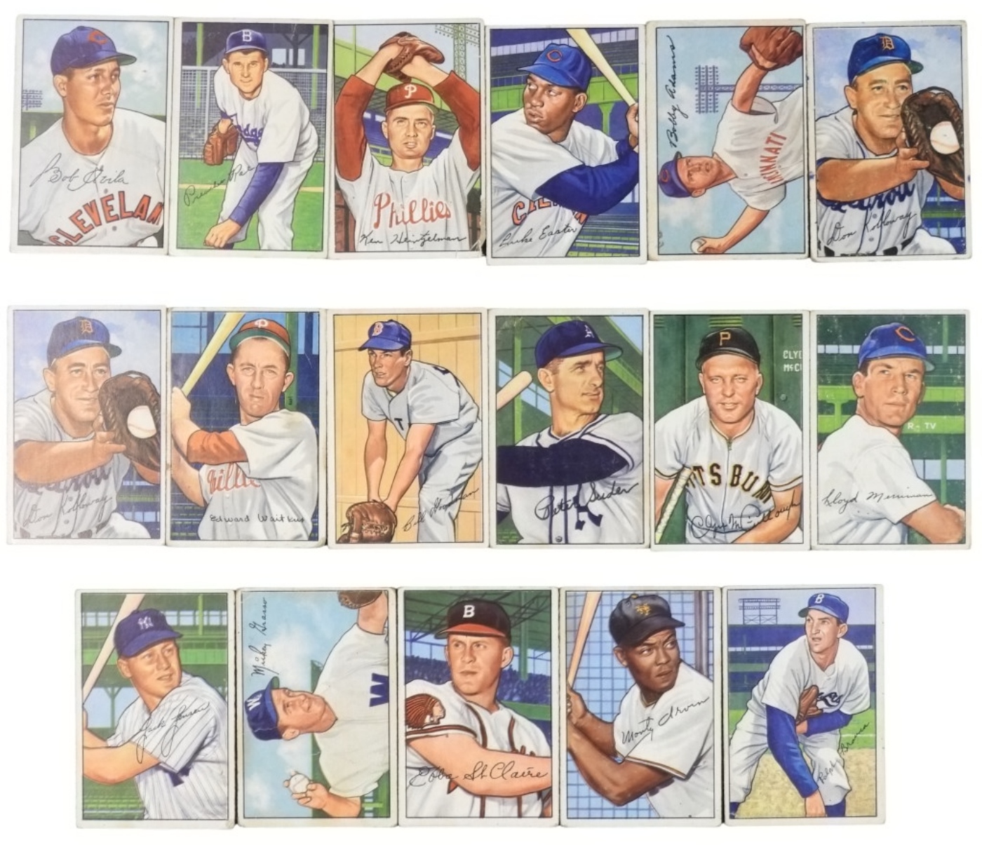 17-1952 Bowman Baseball Cards
