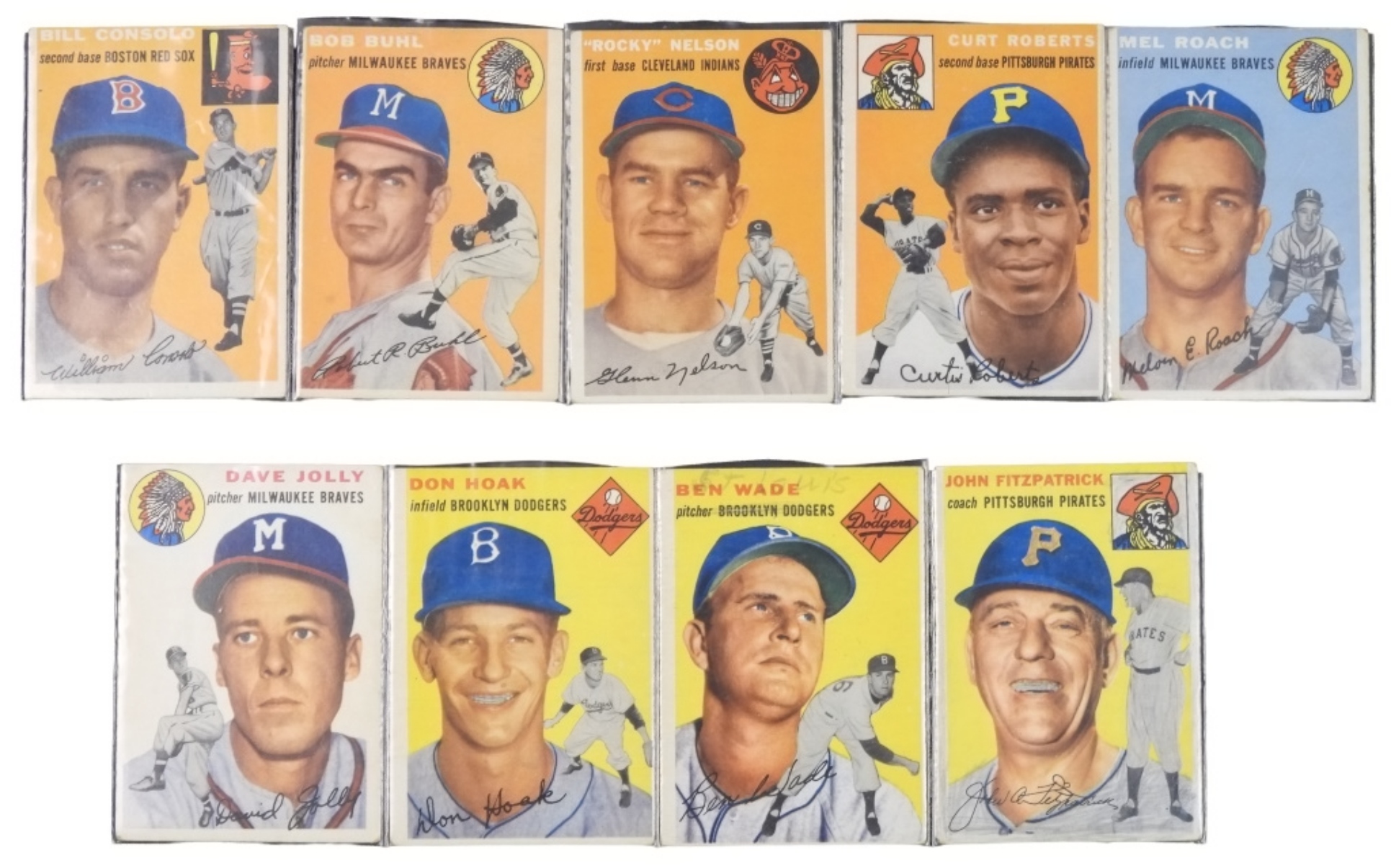 9-1954 Topps Baseball Cards