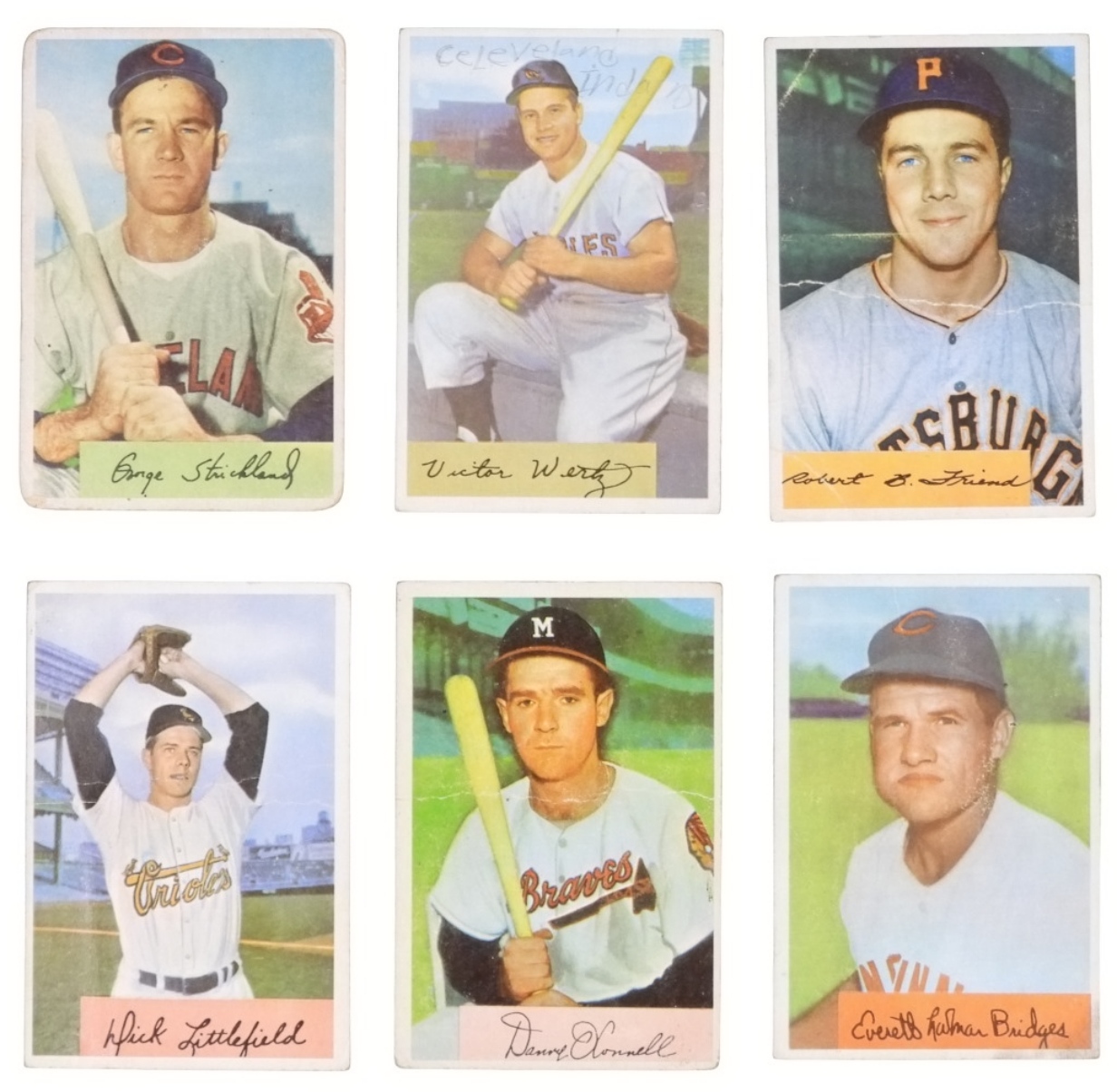 6-1954 Bowman Baseball Cards