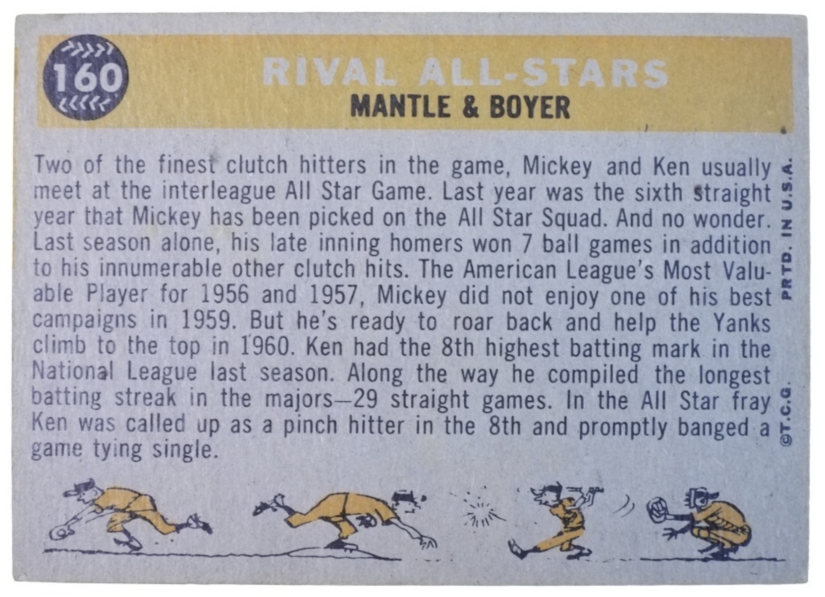 1960 Topps #160 Mantle/Boyer