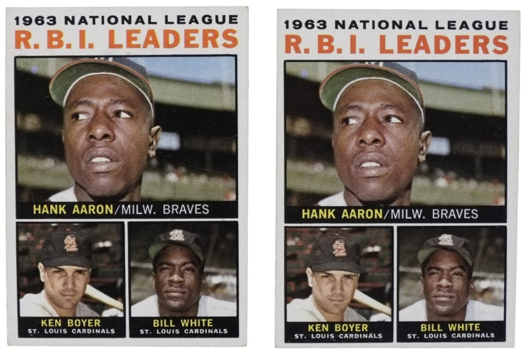 (2) 1964 Topps #11 RBI Leaders Aaron