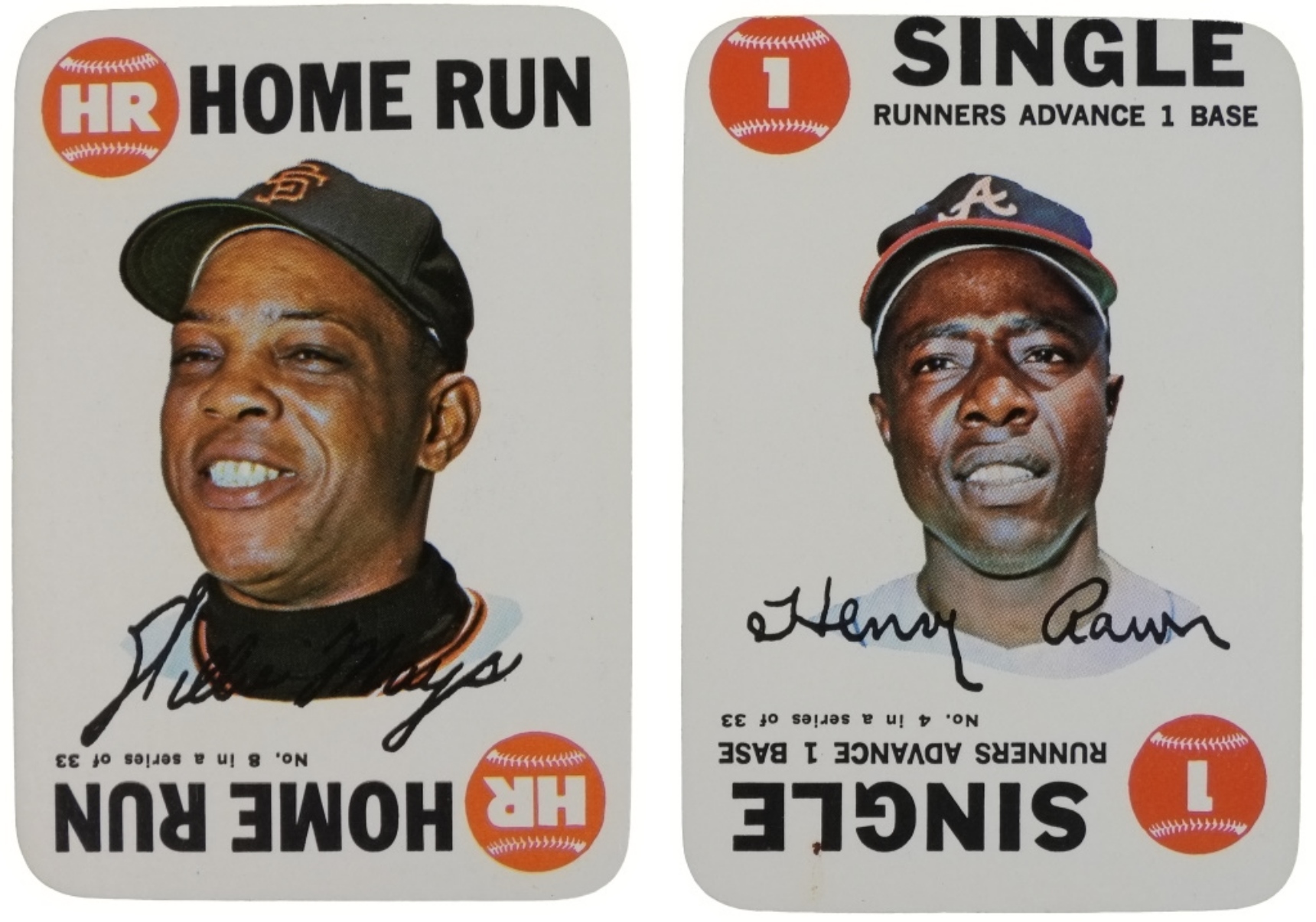2-1968 Topps Game Mays & Aaron