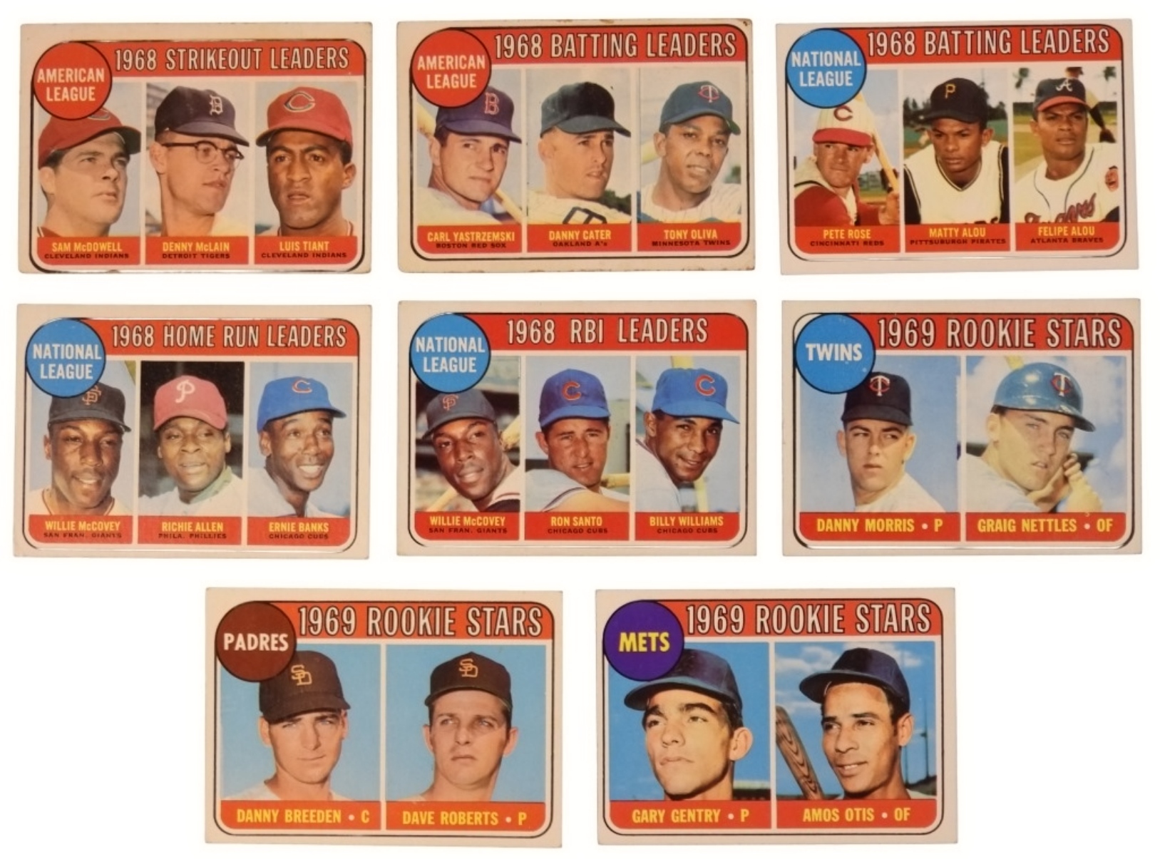8-1969 Topps Leaders & Rookies