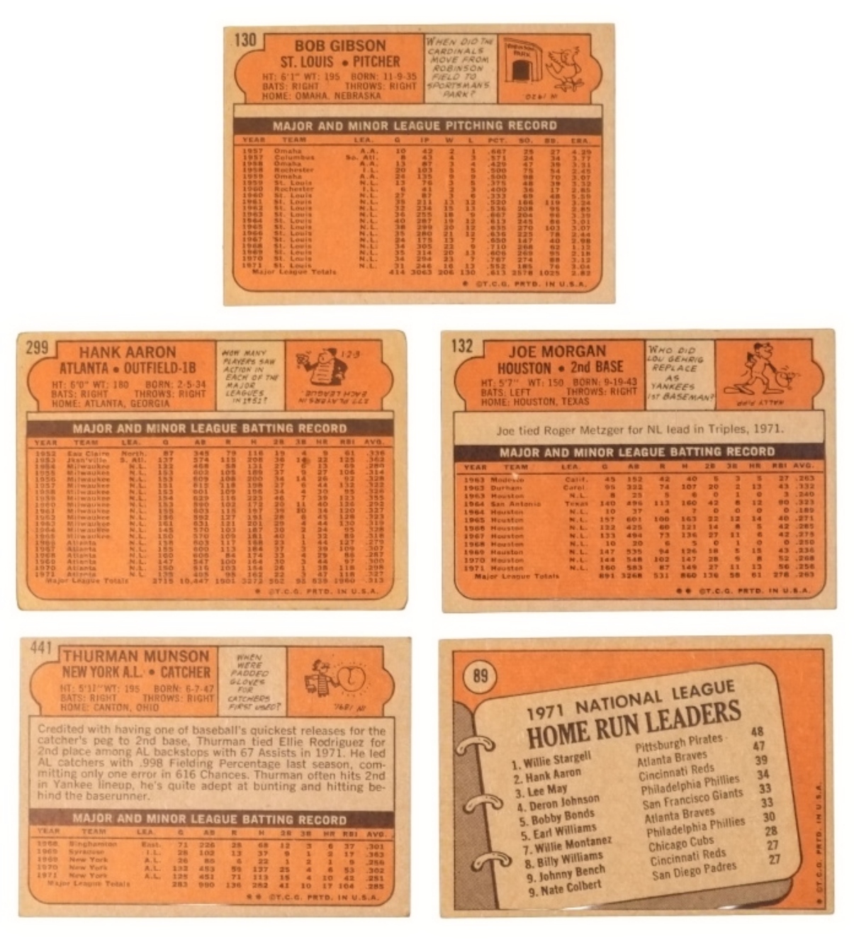 5-1972 Topps Star Card Lot