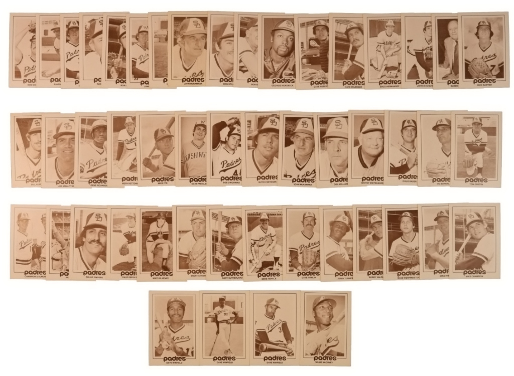 1977 San Diego Podres Schedule Card Set