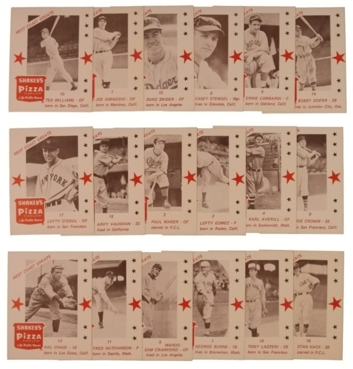 1975 Shakey's Pizza West Coast Greats