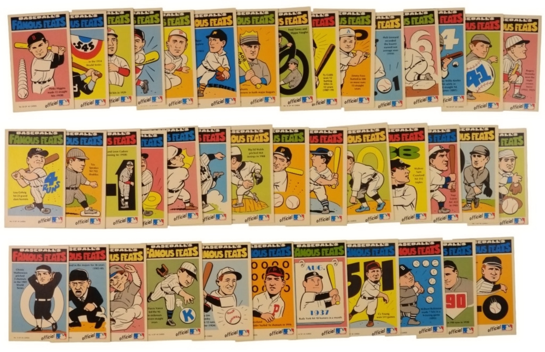 1972 Fleer Baseball Famous Feats Set