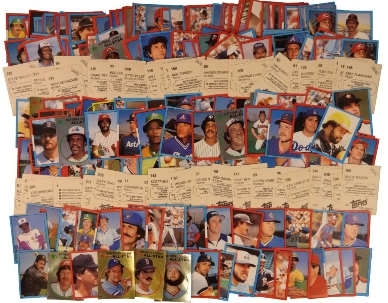 130+ Topps Baseball Stickers 1982