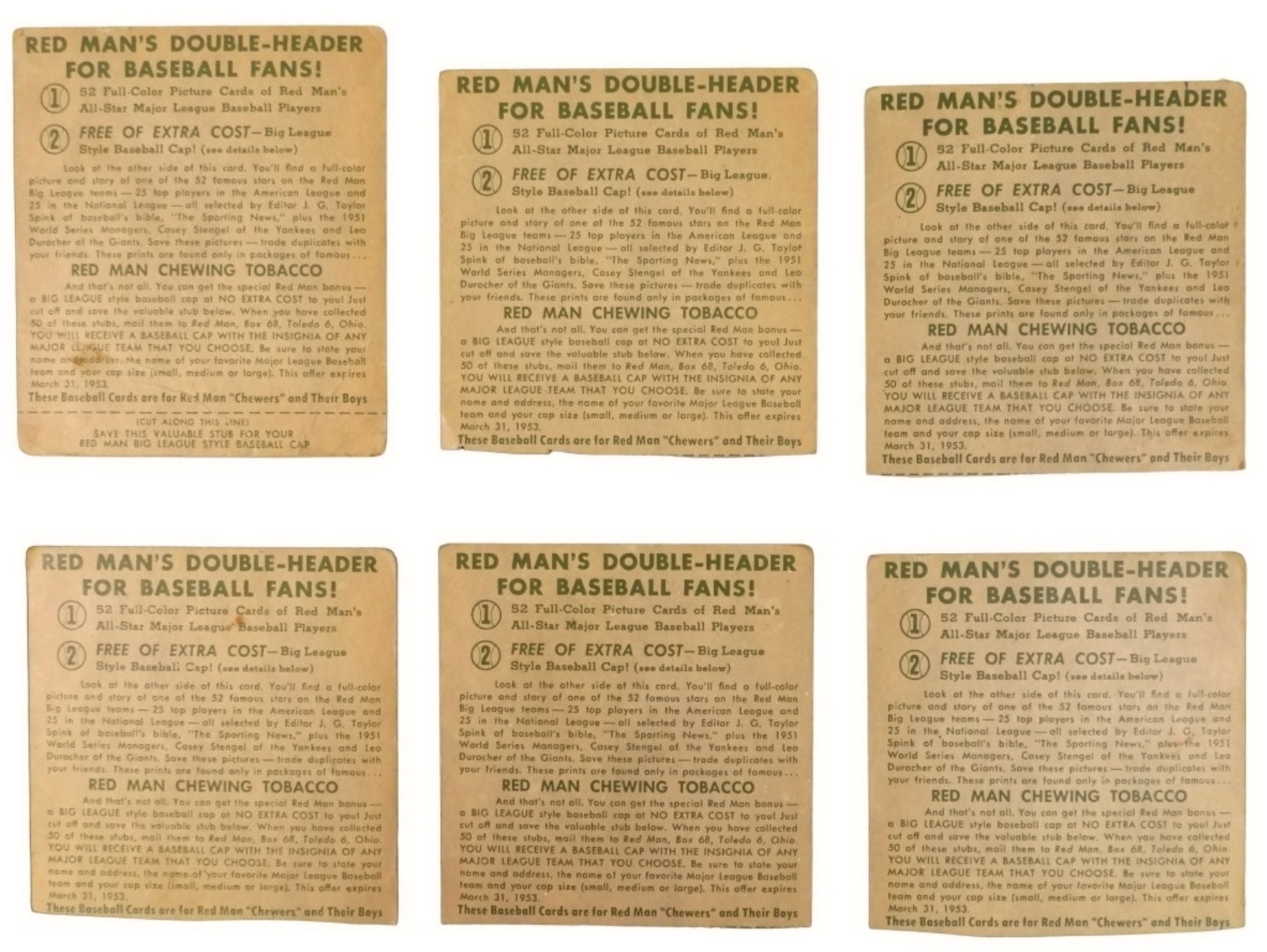 6-1950s Redman Cards