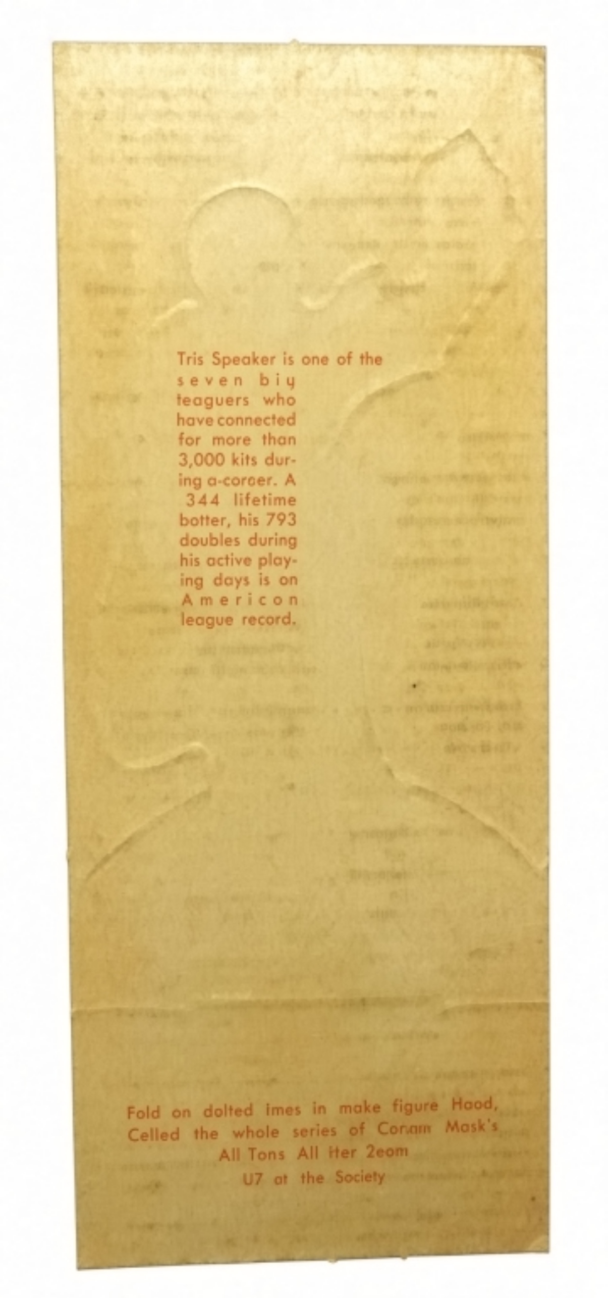 1951 Topps Tris Speaker Connie Mack's All-Time