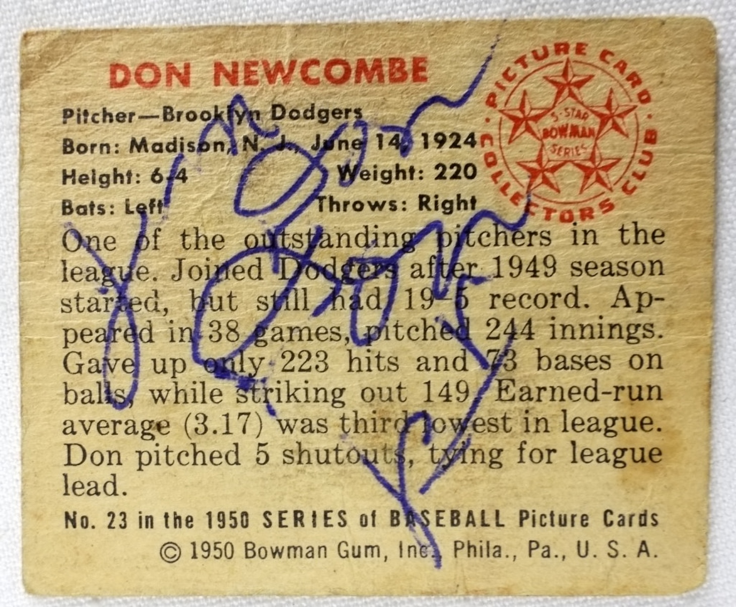 1950 Bowman Don Newcombe Rookie