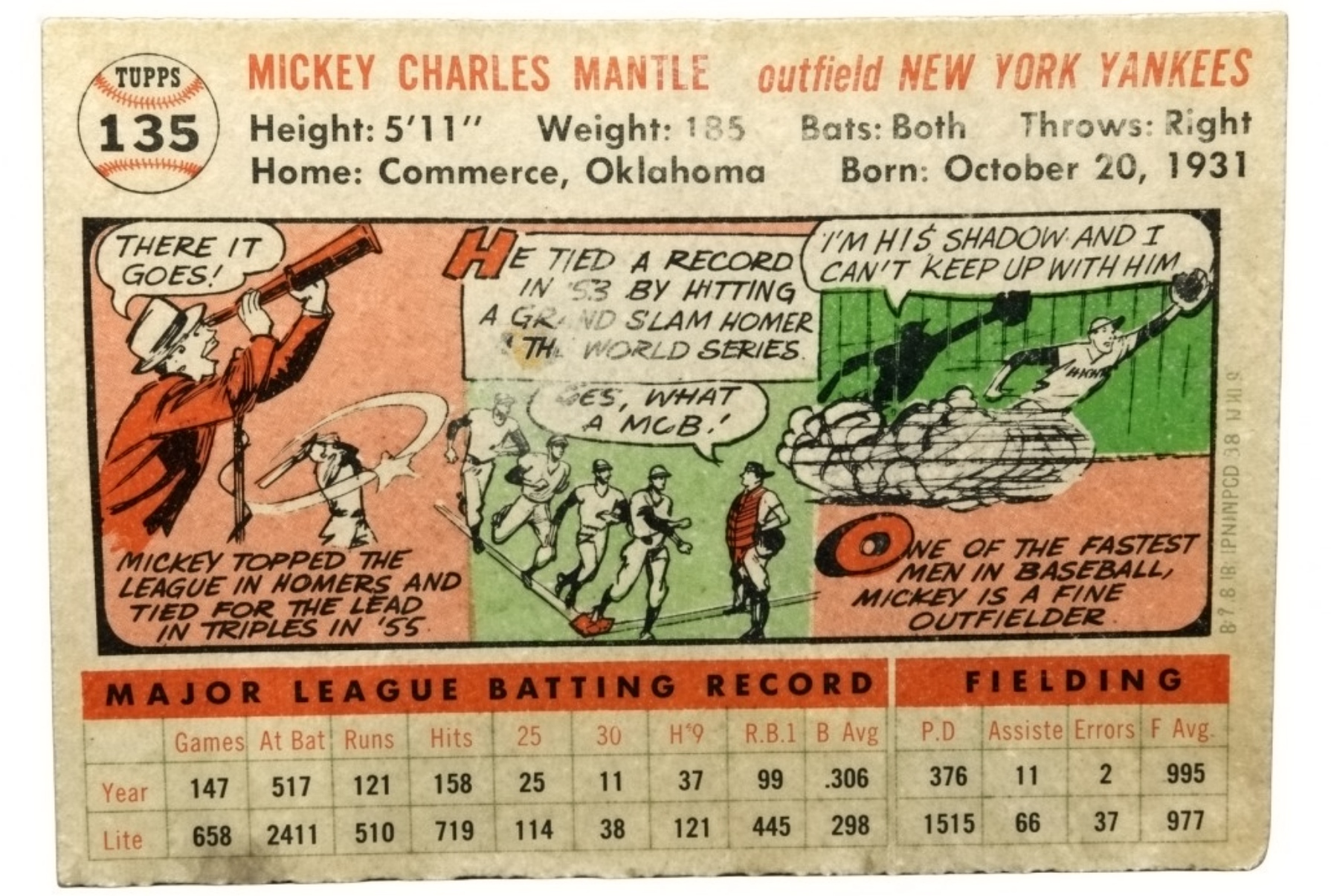 1956 Topps #135 Mickey Mantle