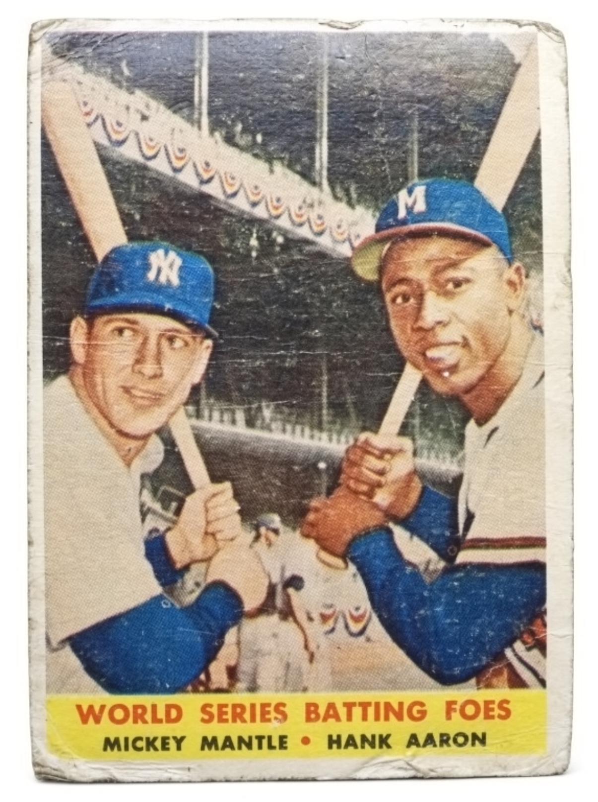 1958 Topps #418 Mantle / Aaron WS