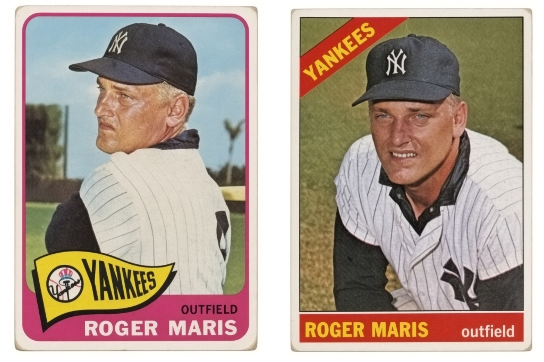 (2) Roger Maris Topps Cards 1965 & 1966