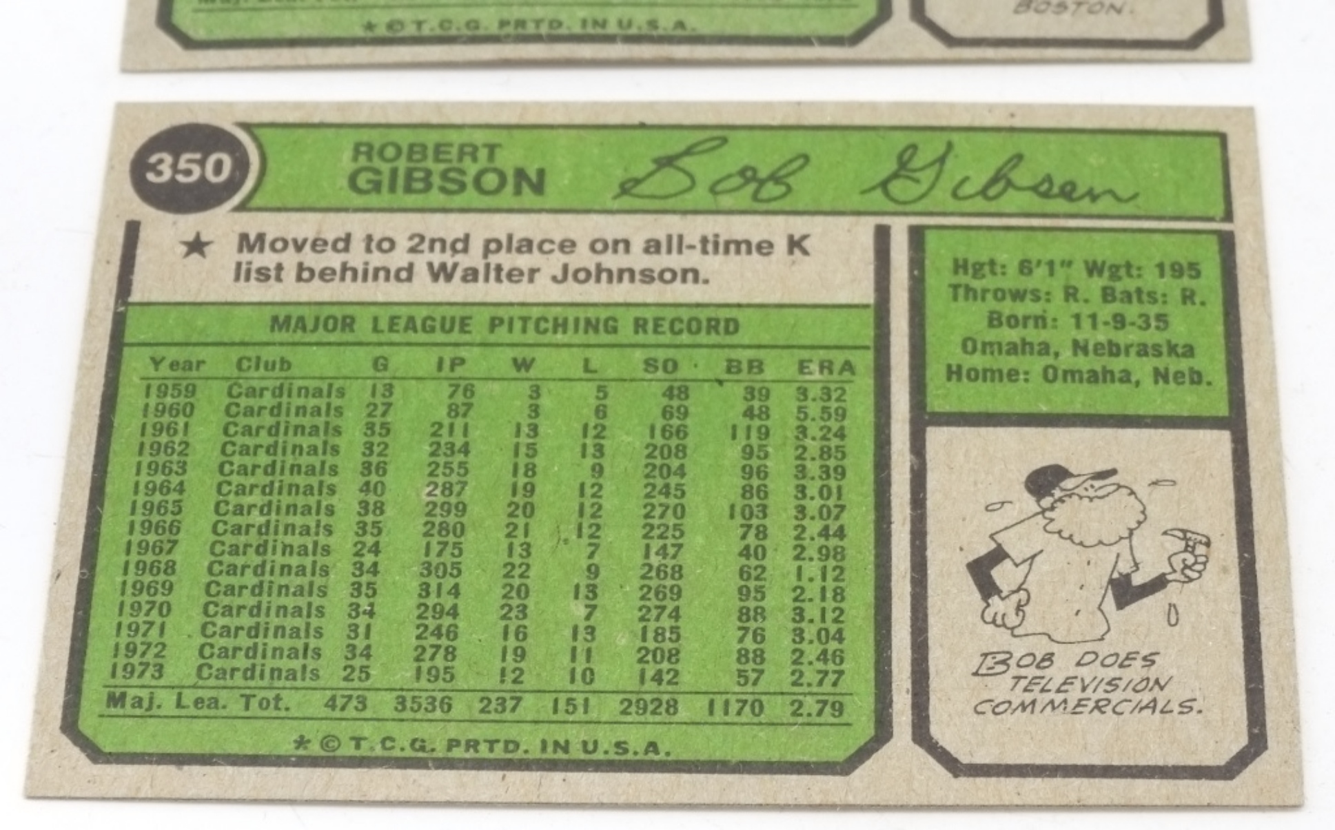 1974 Topps Yastrzemski & Gibson Lot