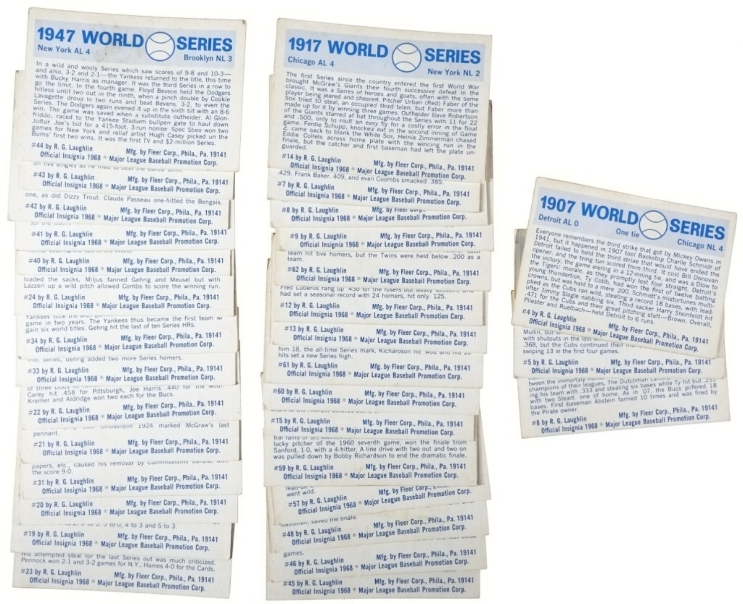 (33) 1970 Fleer World Series Cards