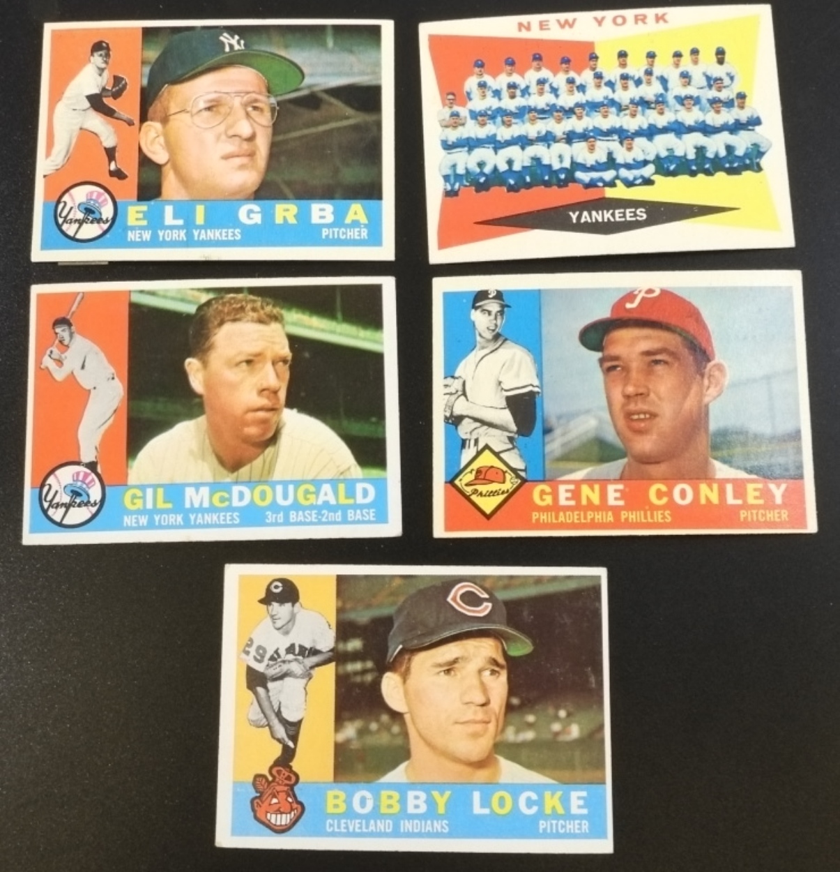 (5) 1960 Topps Cards / Yankee Team Card