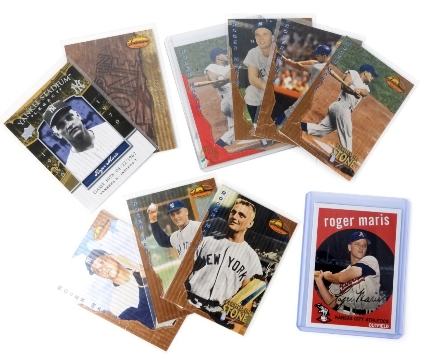 Roger Maris Baseball Card Lot, 10 Cards