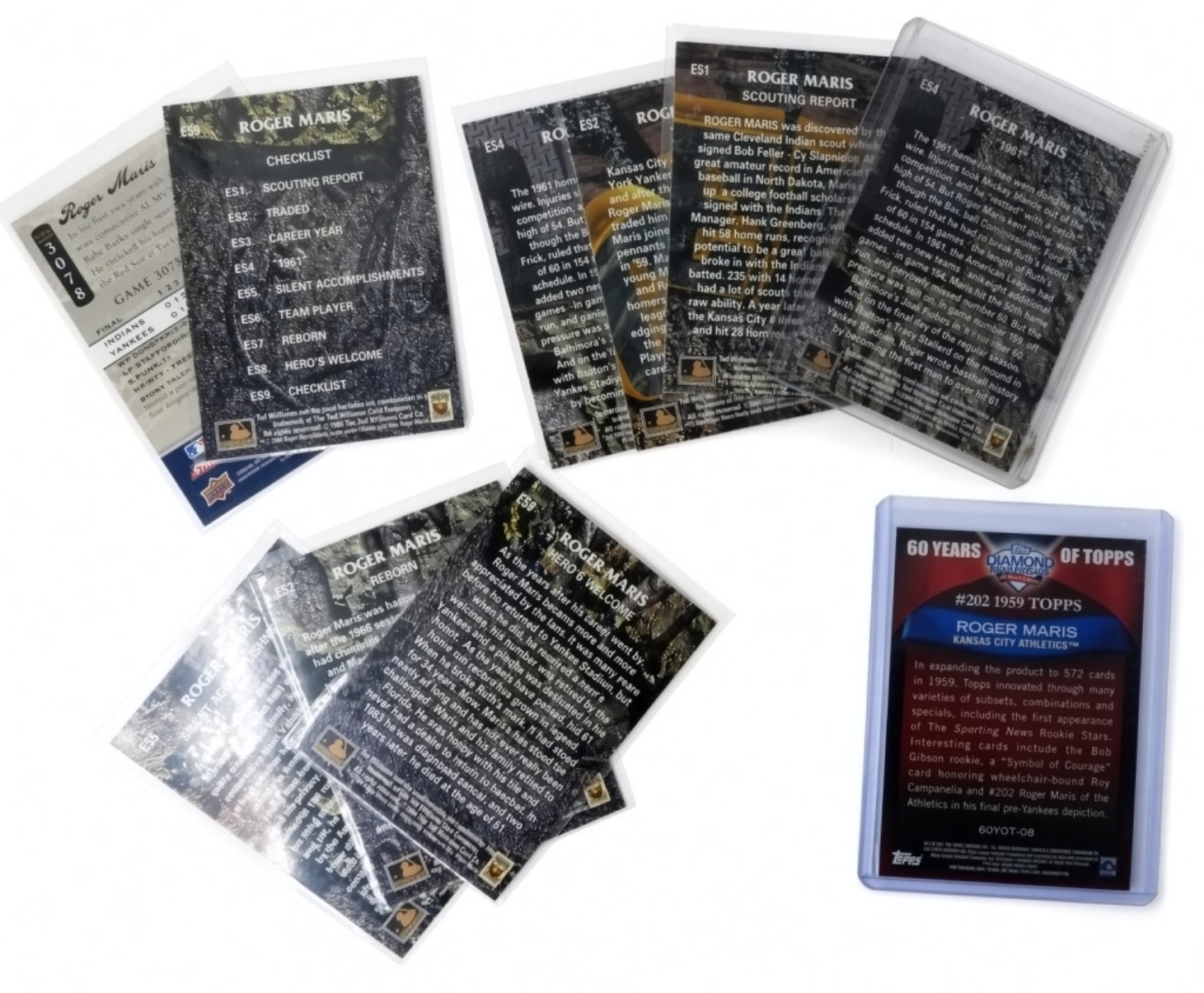 Roger Maris Baseball Card Lot, 10 Cards