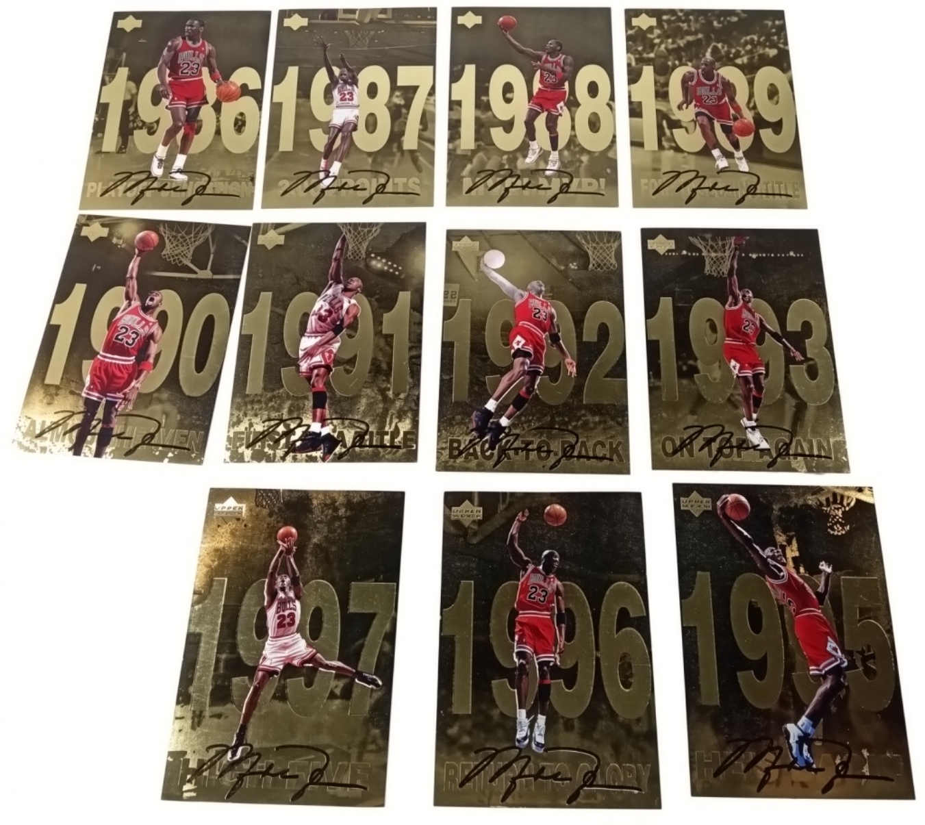 Michael Jordan Gatorade Gold Foil Jumbo Cards, 11