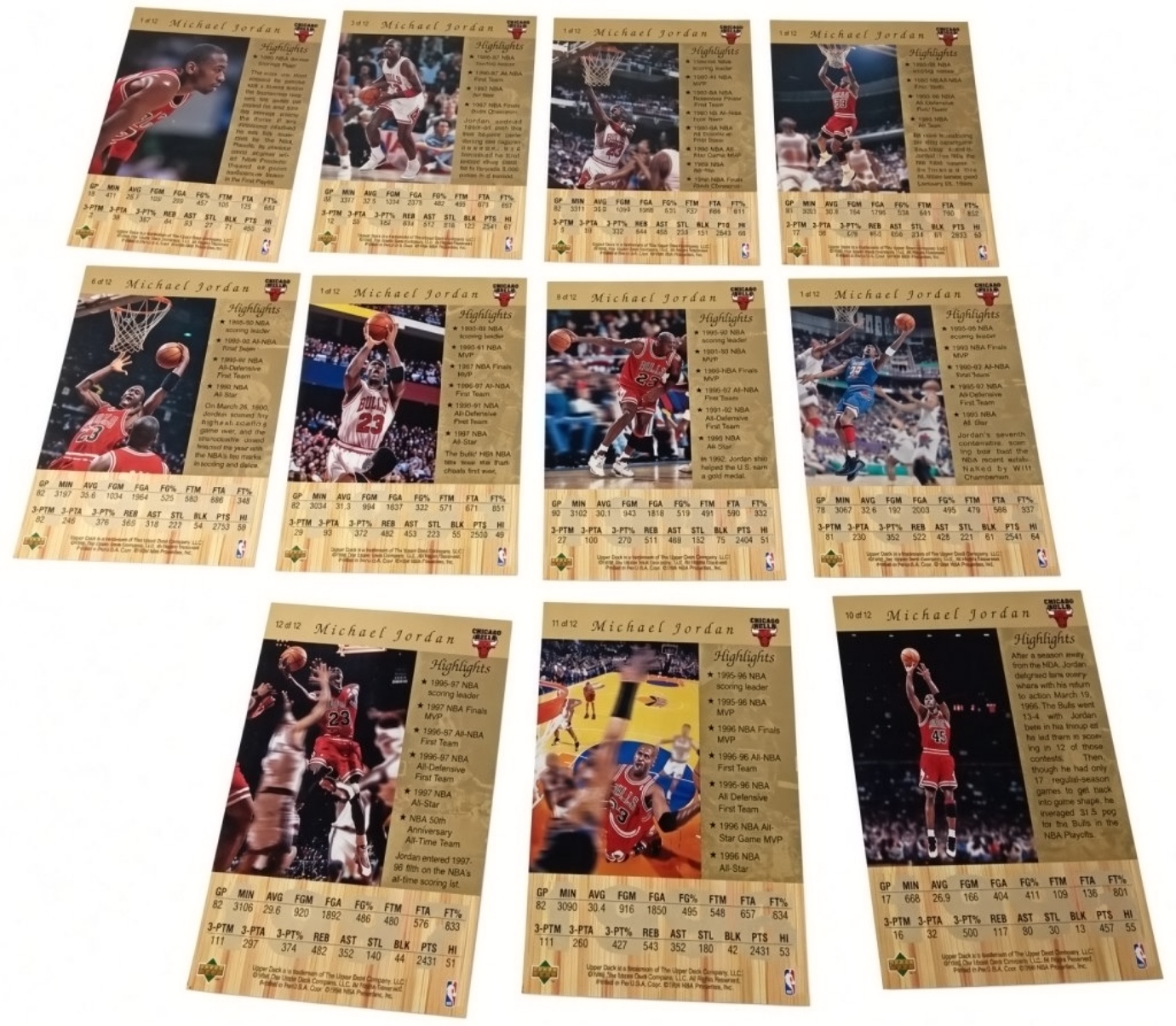 Michael Jordan Gatorade Gold Foil Jumbo Cards, 11