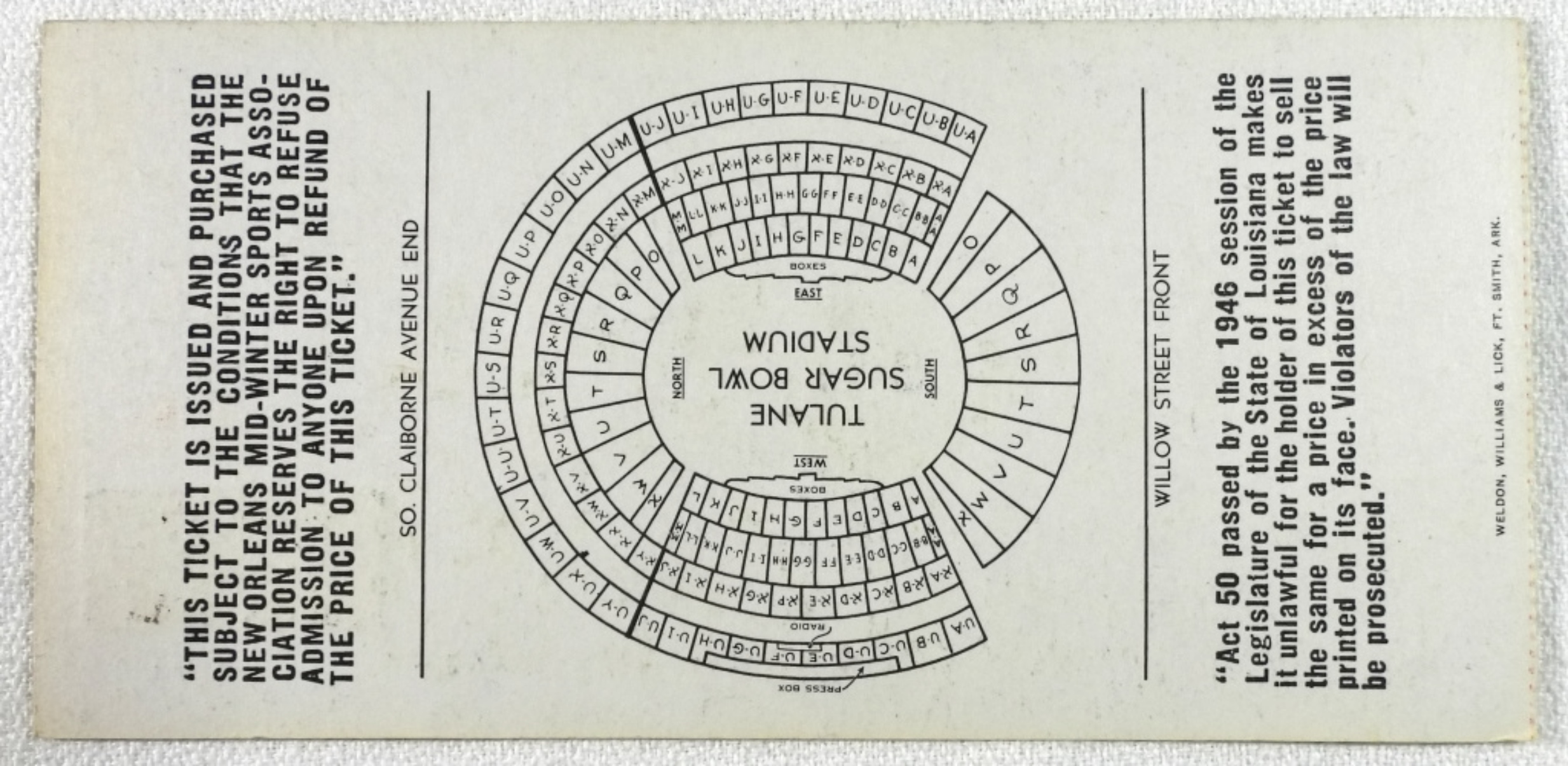 1966 Sugar Bowl Classic Ticket Stub