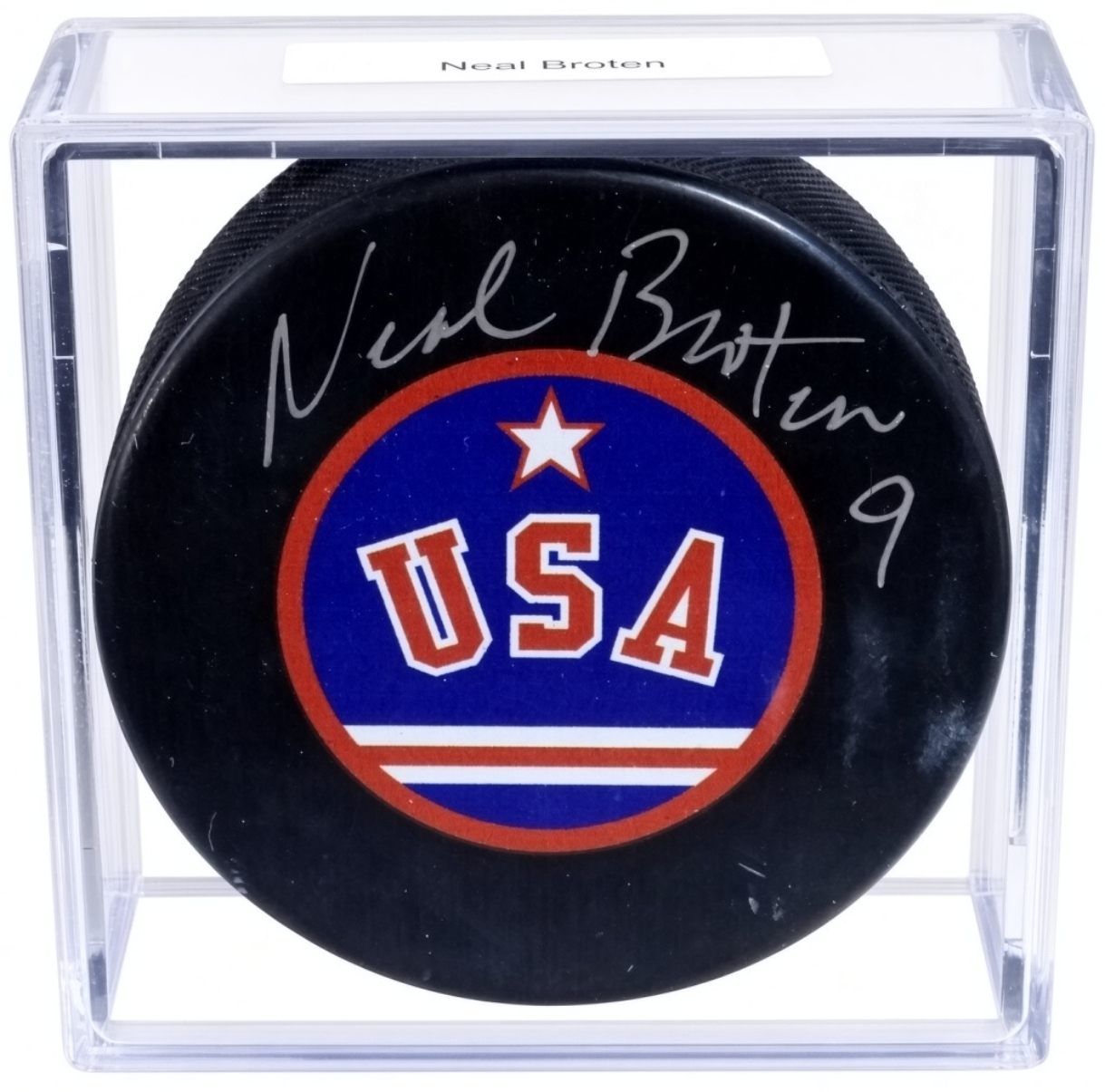 Neal Broten Autographed Hockey Puck