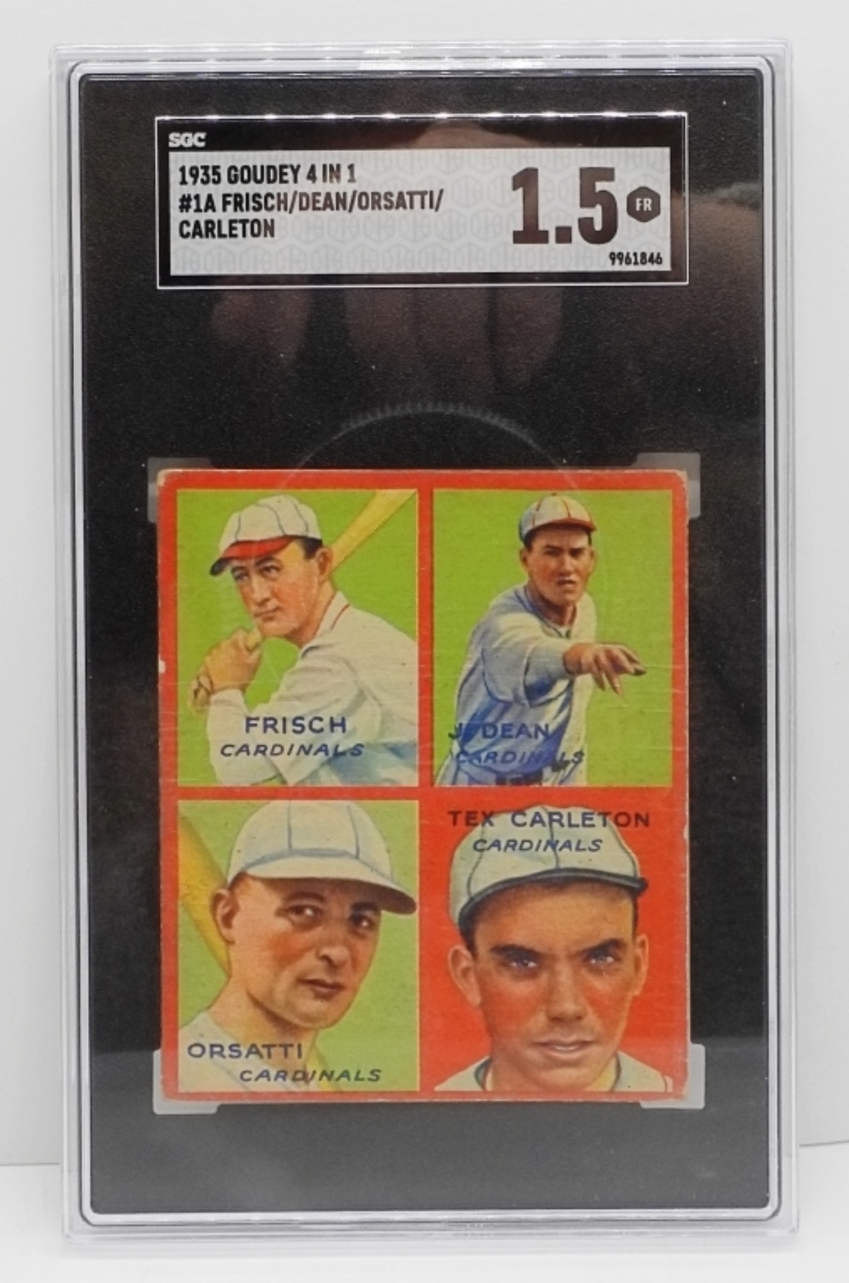 1935 Goudey 4 in 1 #1A Frisch/Dean SGC 1.5