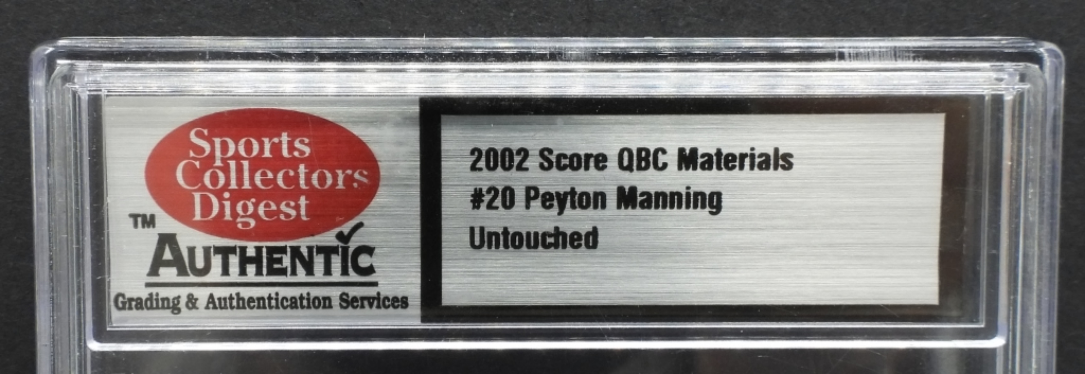 2002 Score QBC Materials #20 Peyton Manning
