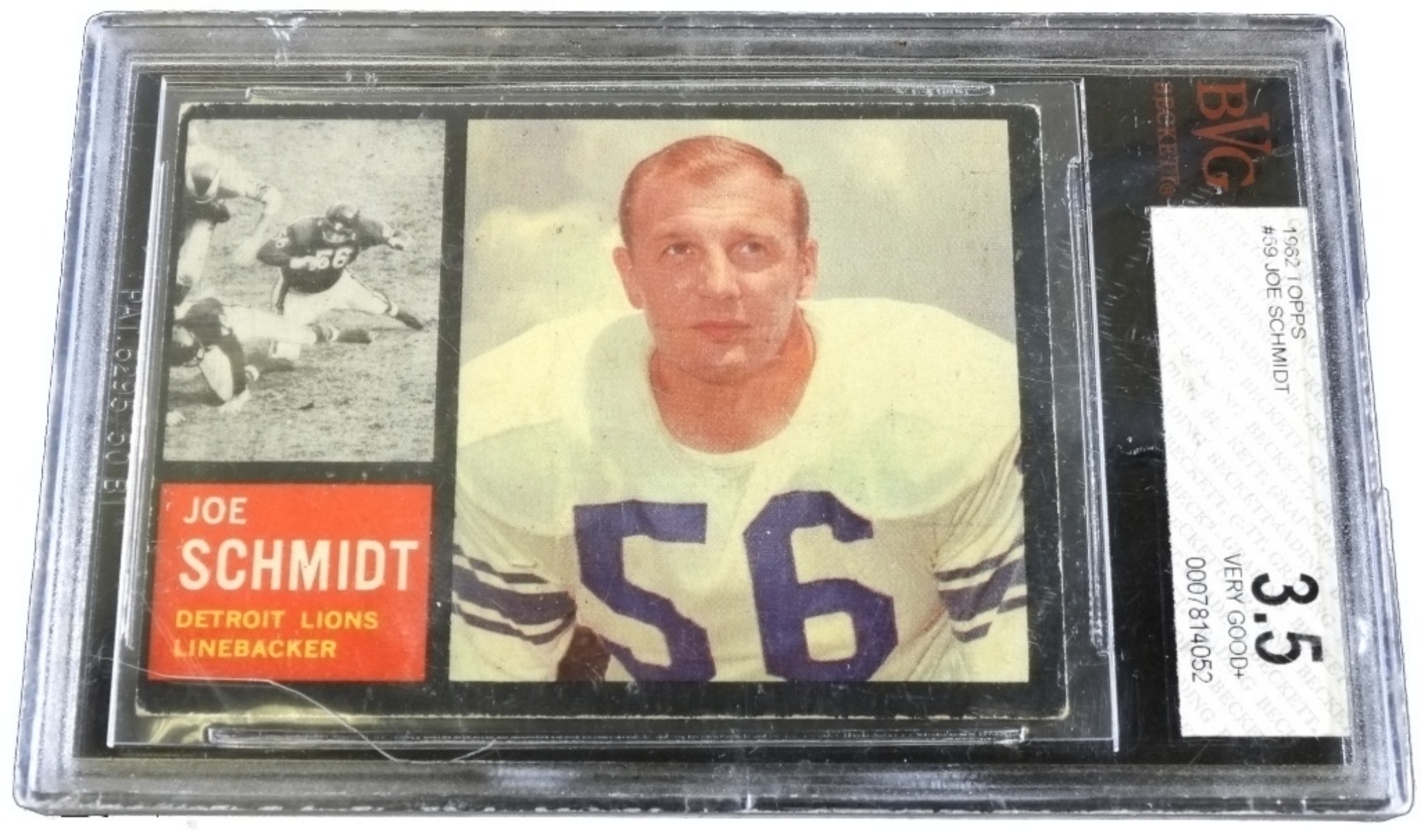 1962 Topps #59 Joe Schmidt Beckett 3.5