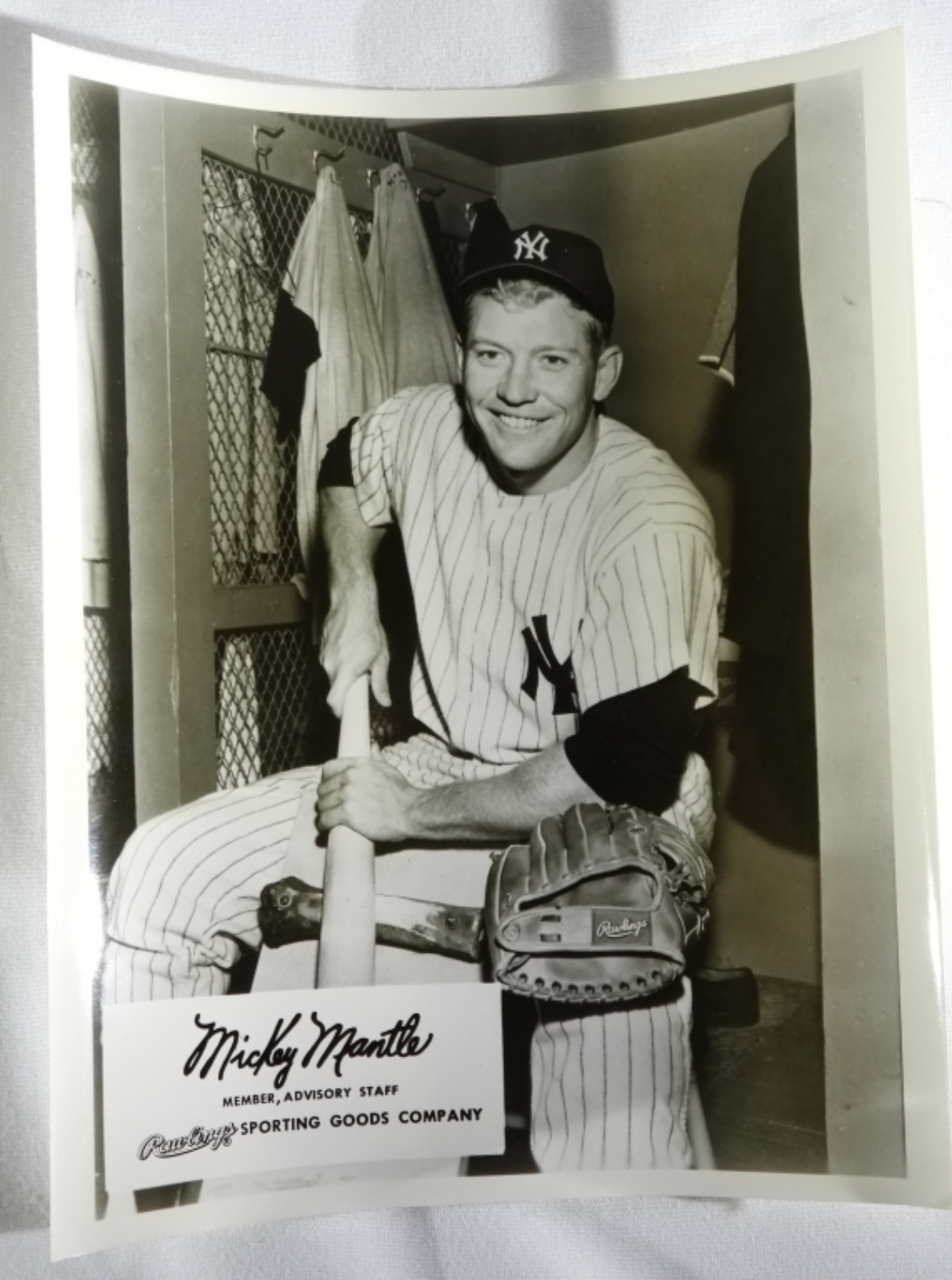 Mickey Mantle Staff Photo 8X10 Rawlings
