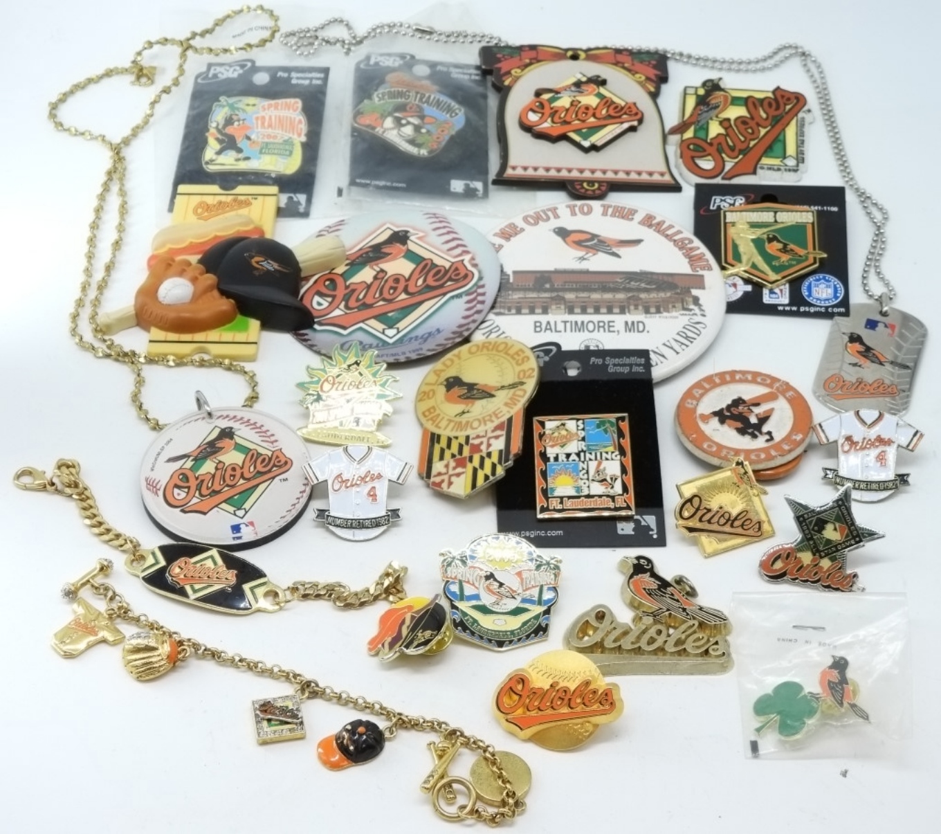 Baltimore Orioles Memorabilia Pins Bracelets