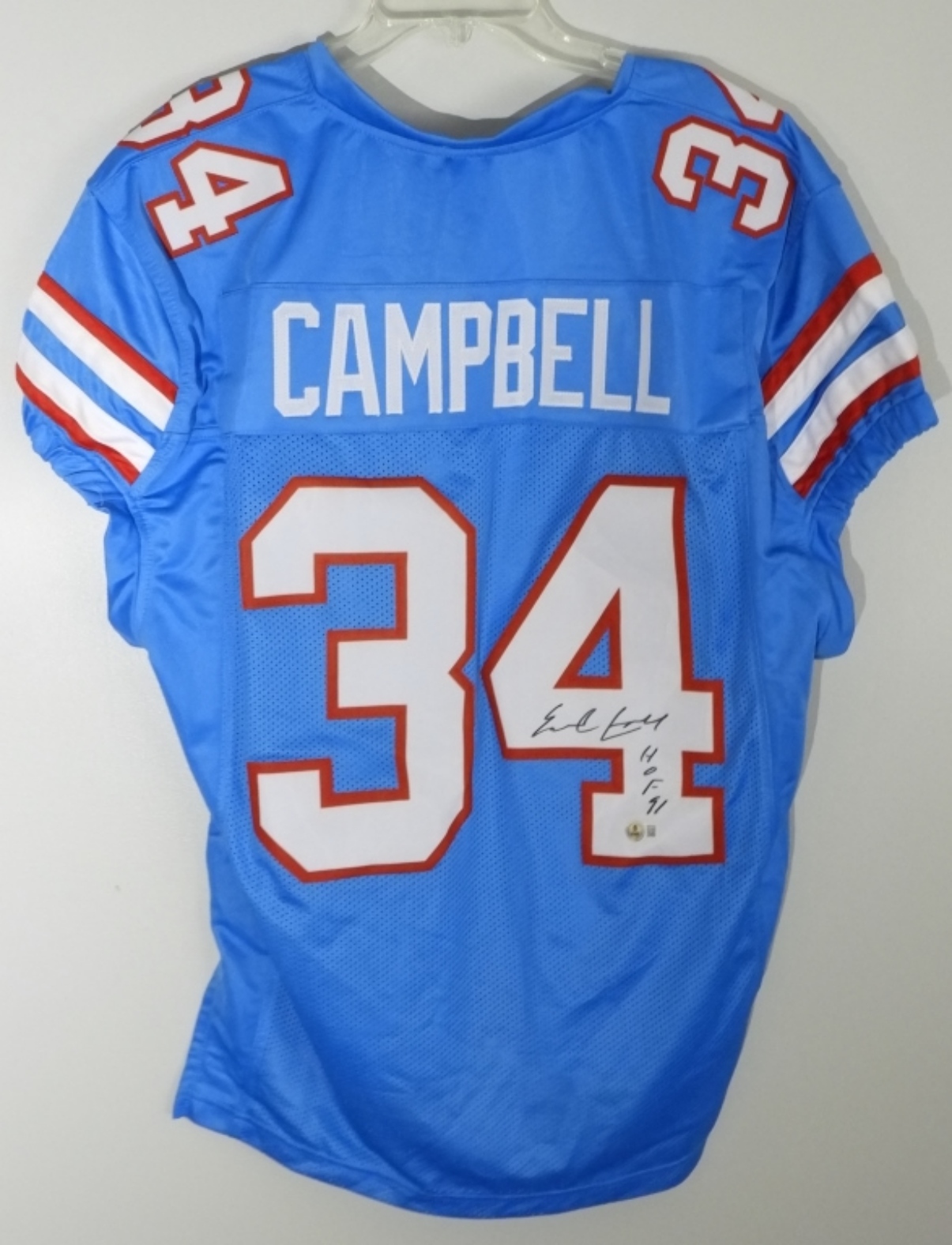 Earl Campbell Signed Jersey #34 Beckett