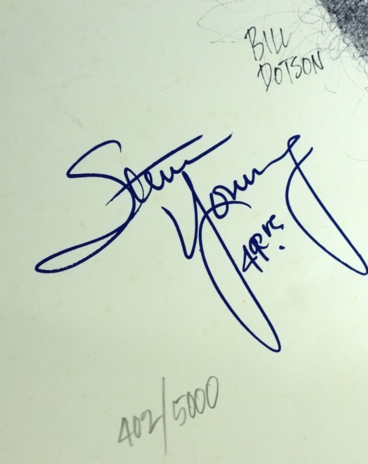 Signed Steve Young Portrait Drawing