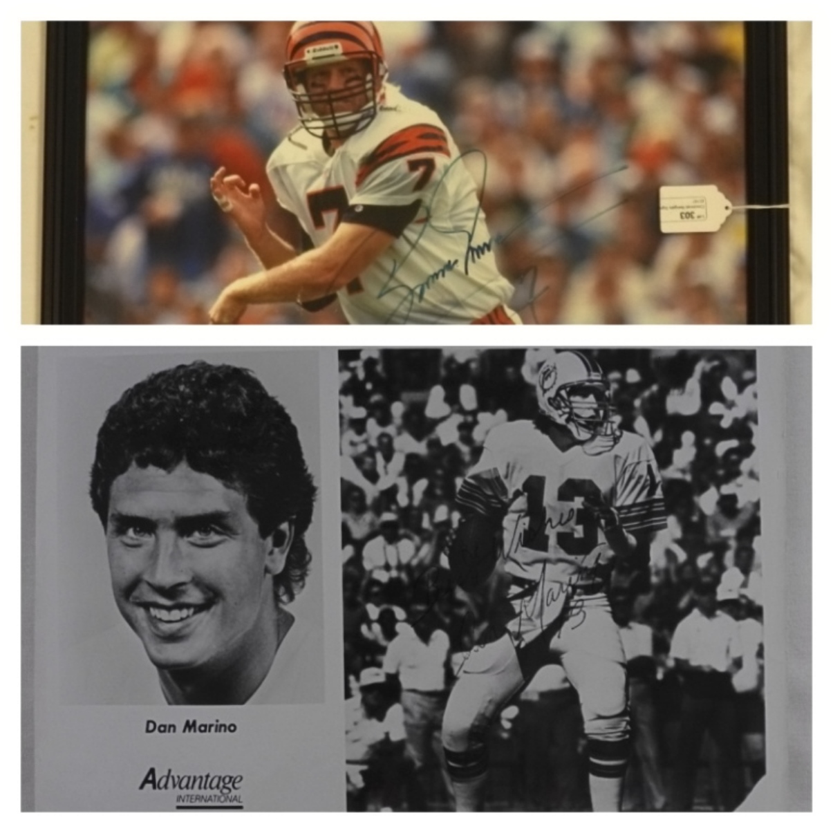 2 NFL Auto Photos: Dan Marino & Sims